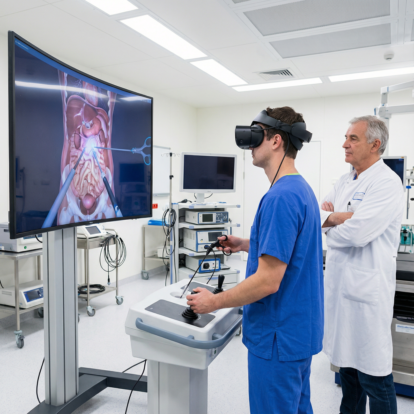 Virtual reality surgical training in a hospital simulation center Virtual reality surgical training in a hospital simulation center - Virtual Reality for Revolutionizing Medical Education: Th