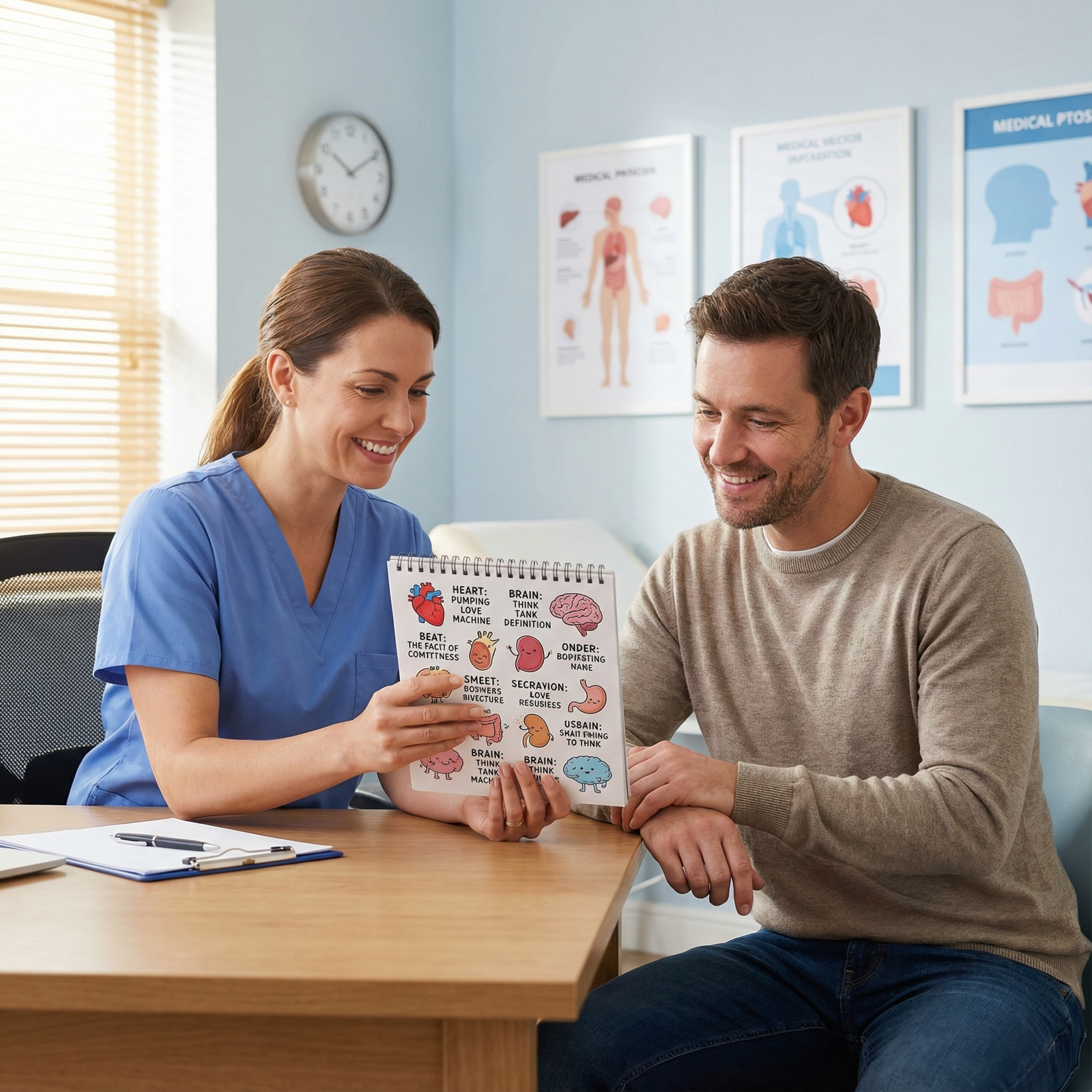 Doctor using humor to explain medical terms to a patient Doctor using humor to explain medical terms to a patient - Medical Humor for Unlocking Laughter: Hilarious Takes on Medical D