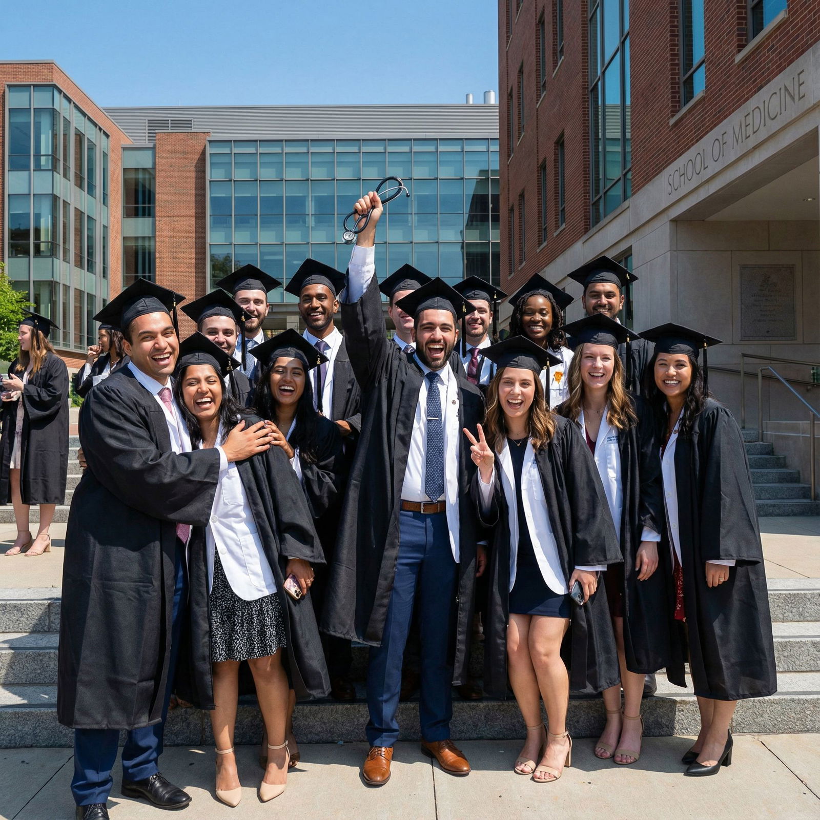 Medical students celebrating graduation with humor - medical school for The Lighter Side of Medical School: Laughs Amidst the