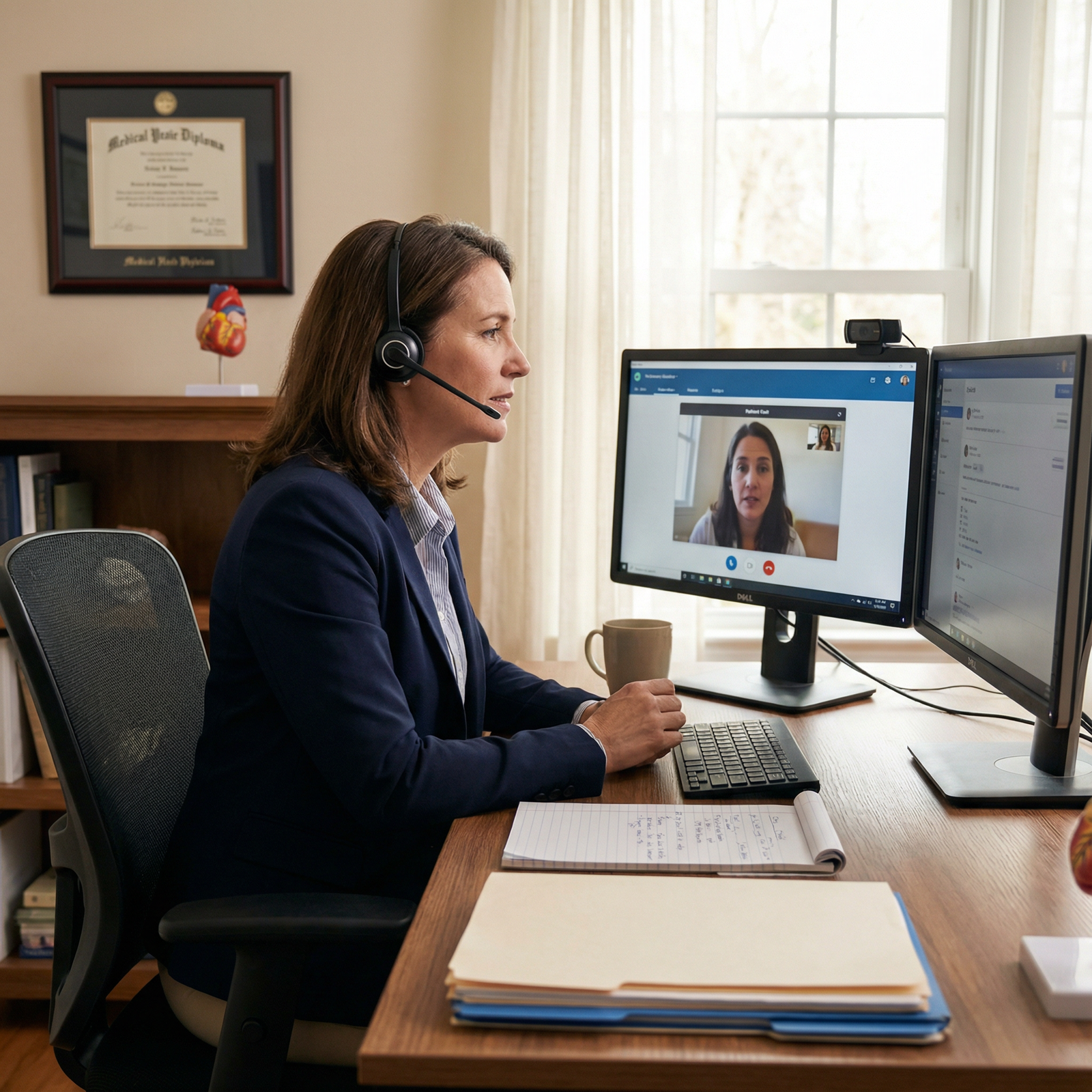 Physician performing telemedicine consult as a flexible side hustle - Side Hustle for Unlock Financial Security: Why Doctors