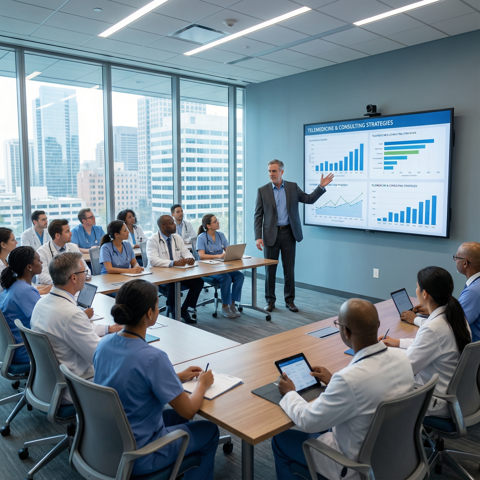 Clinician delivering an educational workshop to an audience - Medical Expertise for Unlock Your Medical Expertise: Thriving i