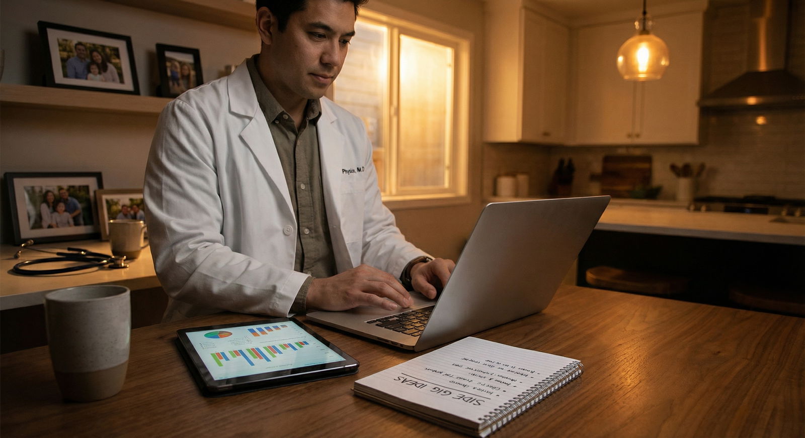 Physician balancing clinical work and side hustle planning - Physician Income for Maximize Your Earnings: Essential Side Gigs