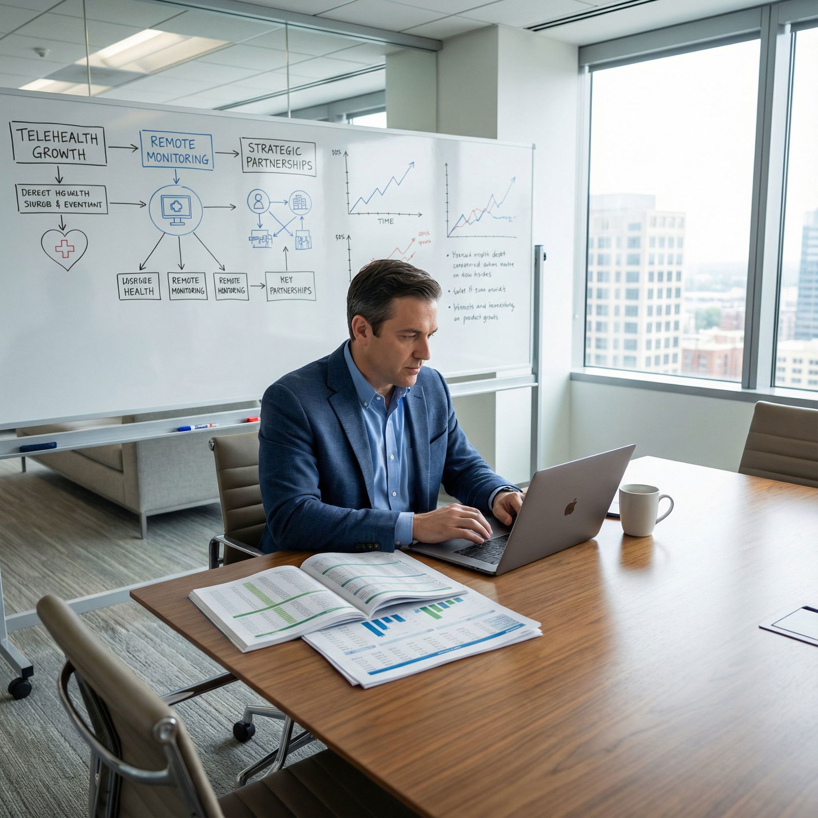 Physician planning telehealth business strategy and future side hustles - Telehealth for Unlocking Telehealth: Innovative Sid