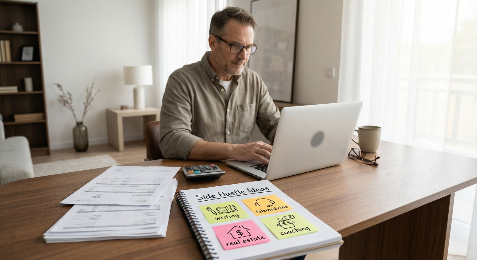 Physician reviewing multiple side hustle options - Physician Side Hustles for Explore 10 Lucrative Physician Side Hustles for