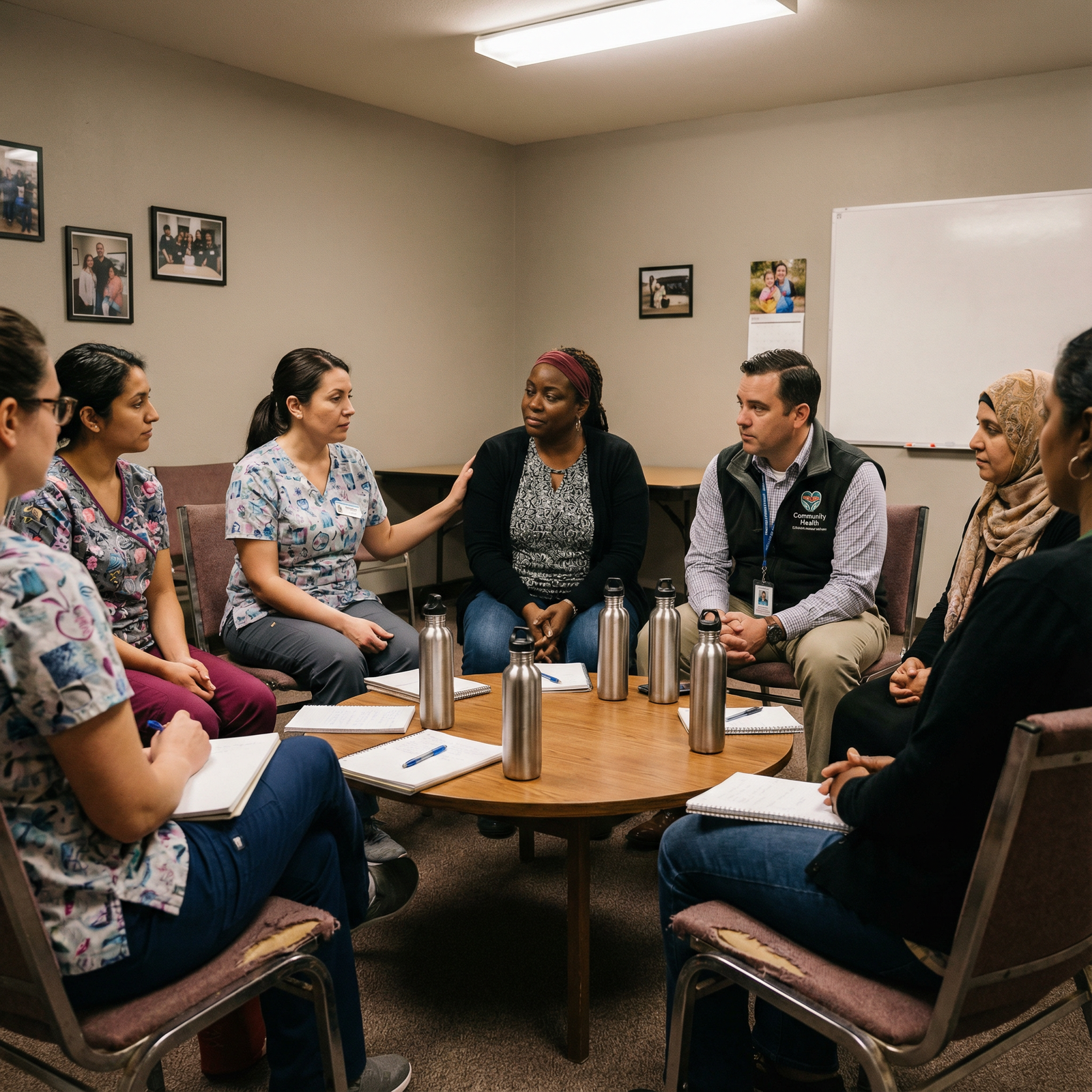Global health team debriefing and reflecting together Global health team debriefing and reflecting together - Global Health for Resilience in Action: Inspiring Stories from Global