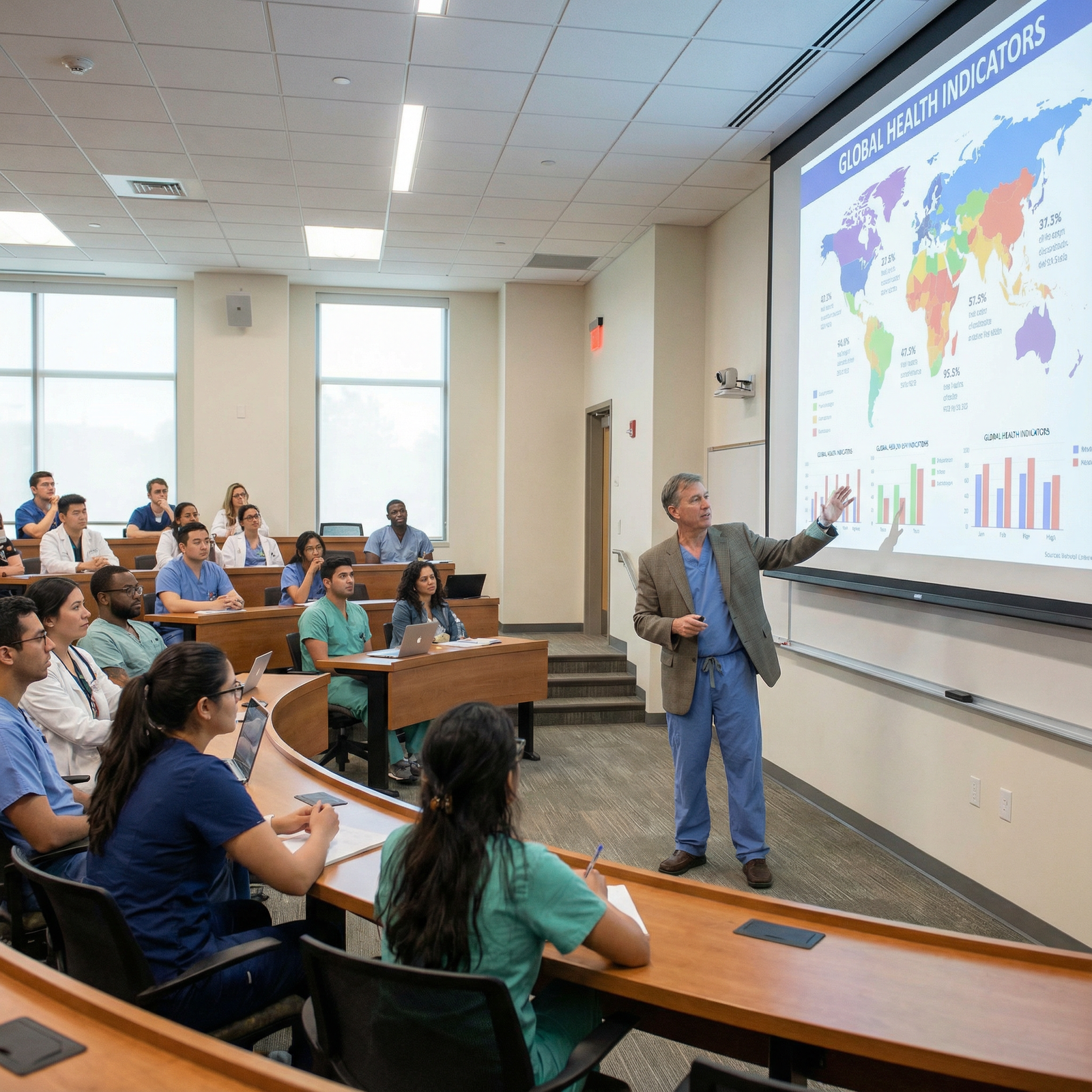 Medical educator leading a global health workshop Medical educator leading a global health workshop - Global Health for Transform Your Healthcare Career: Make a Global Health