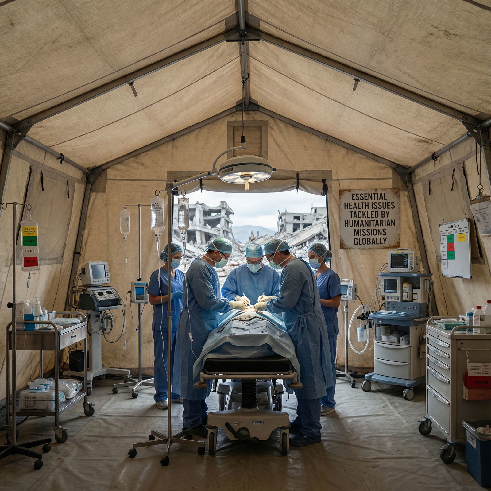 Emergency trauma care in a field hospital after a disaster Emergency trauma care in a field hospital after a disaster - Humanitarian Health for Essential Health Issues Tackled by Human
