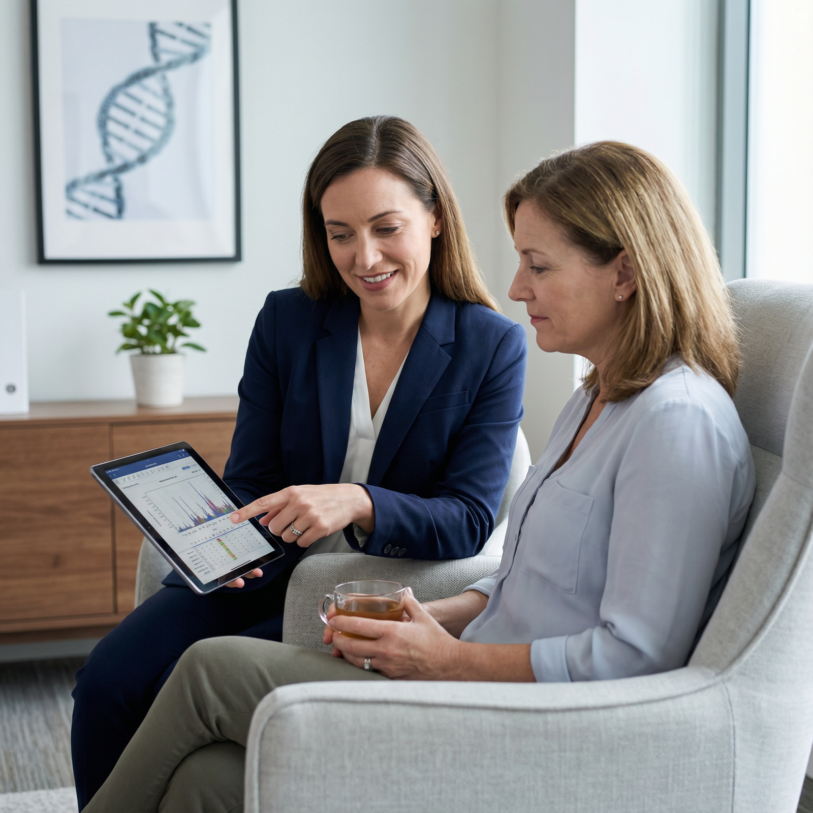 Genetic counselor supporting a patient - Genetic Testing for Mastering Ethical Challenges in Genetic Testing: A Guide for Med