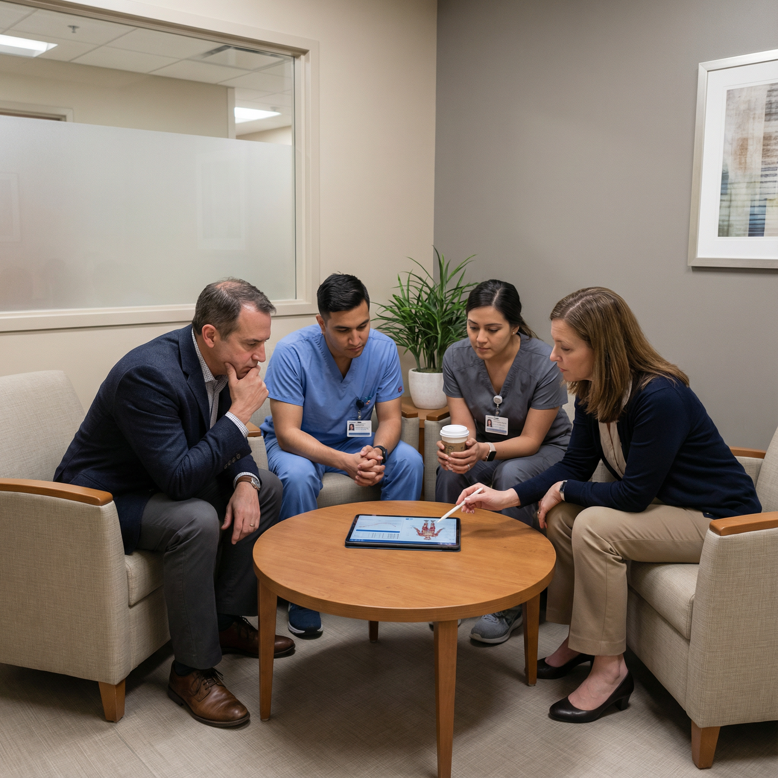 Healthcare team meeting with an ethics consultant to resolve a complex case - Ethics in Healthcare for Mastering Ethical Dile