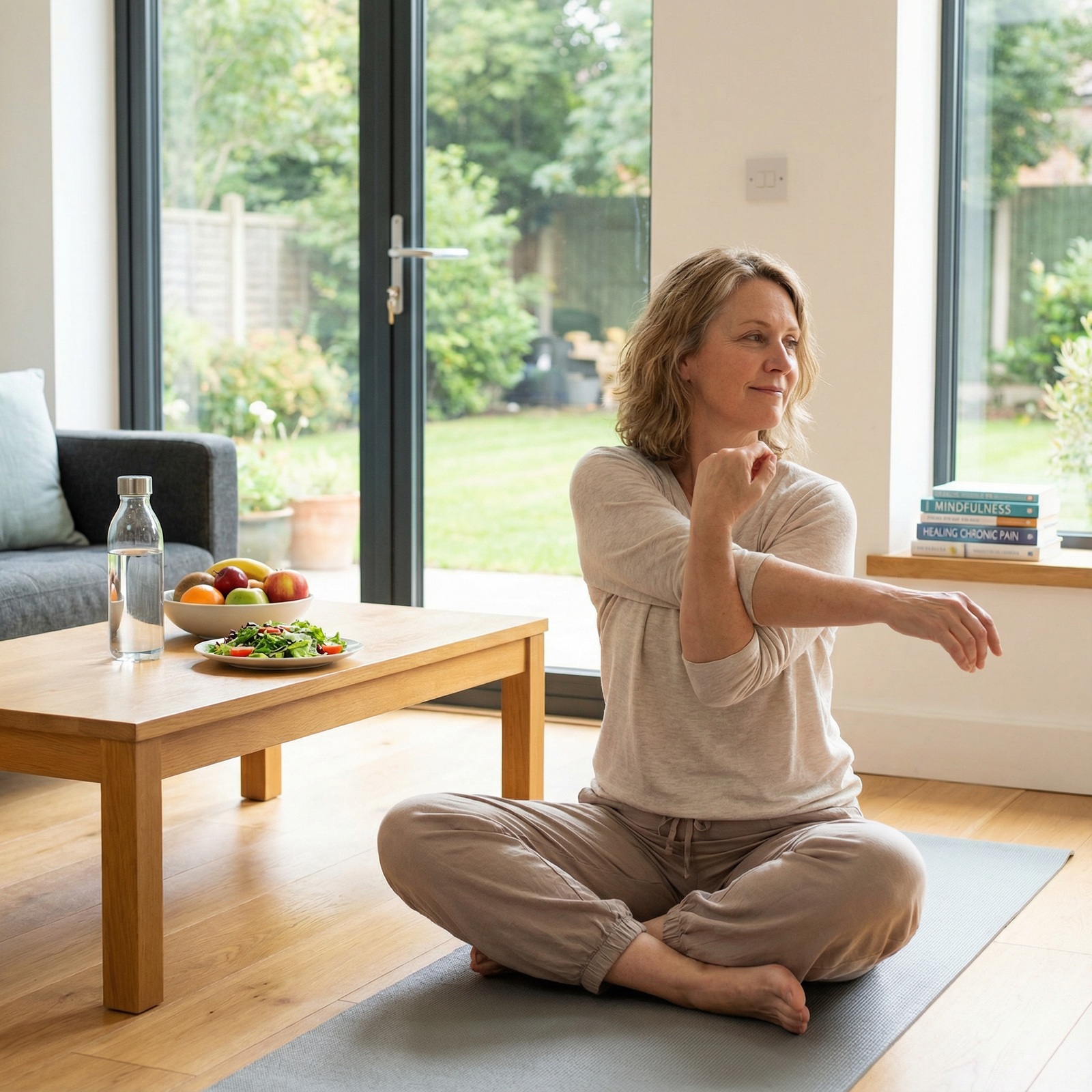 Patient practicing yoga and mindfulness as part of holistic chronic pain management - Chronic Pain for Innovative Chronic Pai