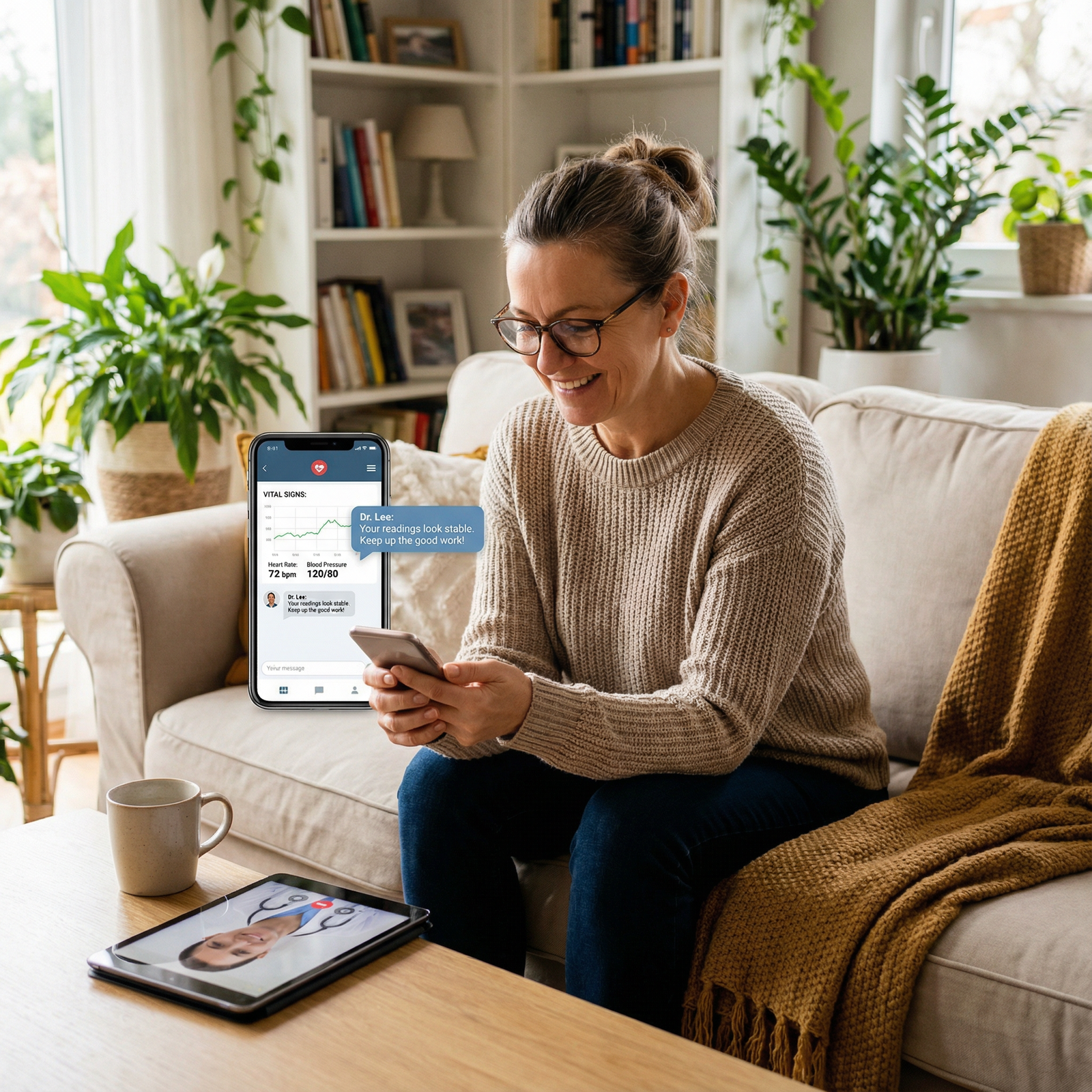 Patient using telehealth app for follow-up care - Telemedicine for Unlocking Healthcare Access: Telemedicine's Role in Remote