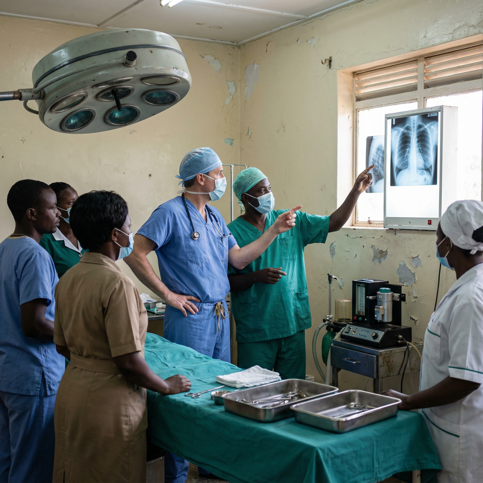 Medical volunteer debriefing after a long clinic day Medical volunteer debriefing after a long clinic day - for Designing a Mission Role That Matches Your Training Level and Ski