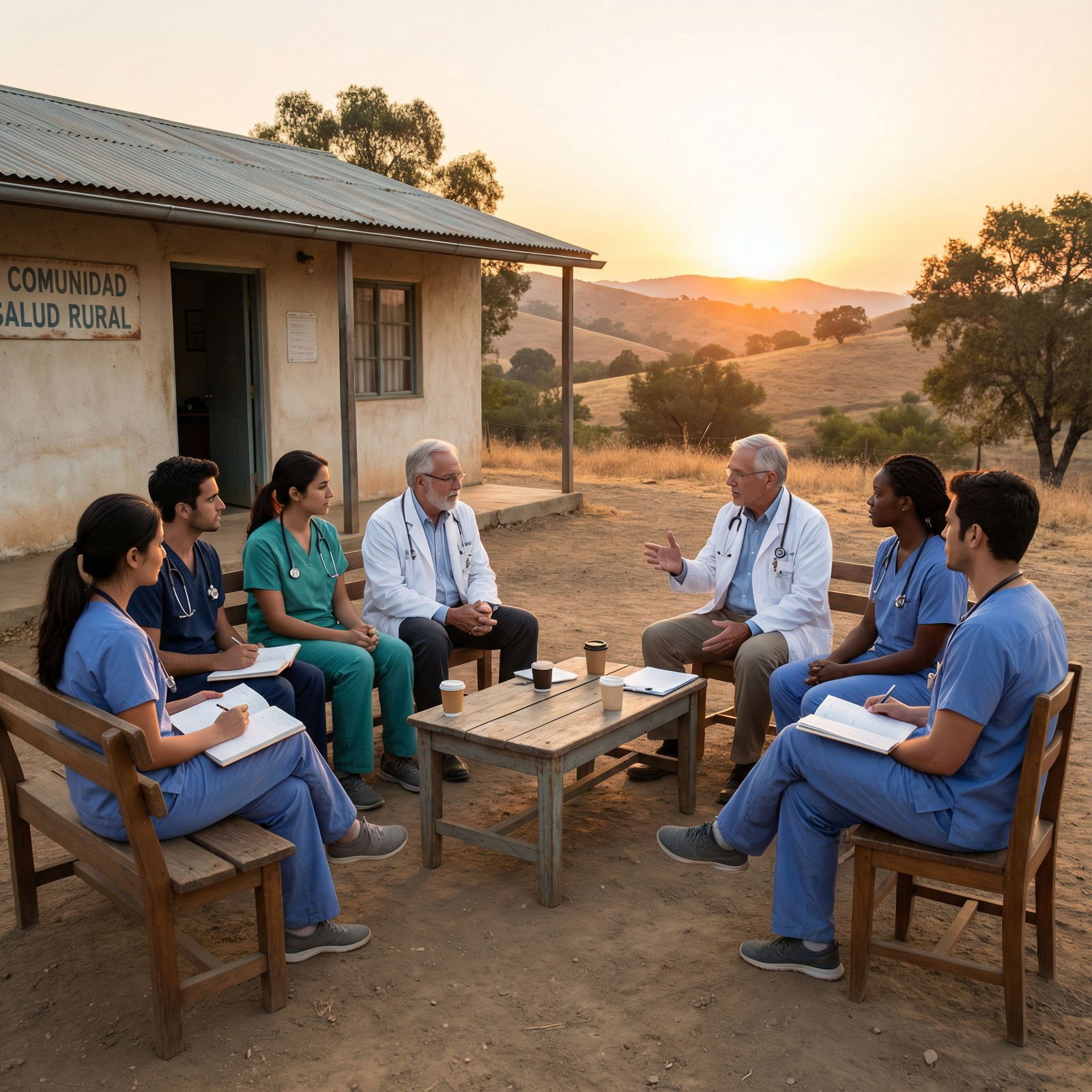Medical trainee discussing patient care with local clinician in a low-resource clinic -  for Ethical Decision-Making Framewor