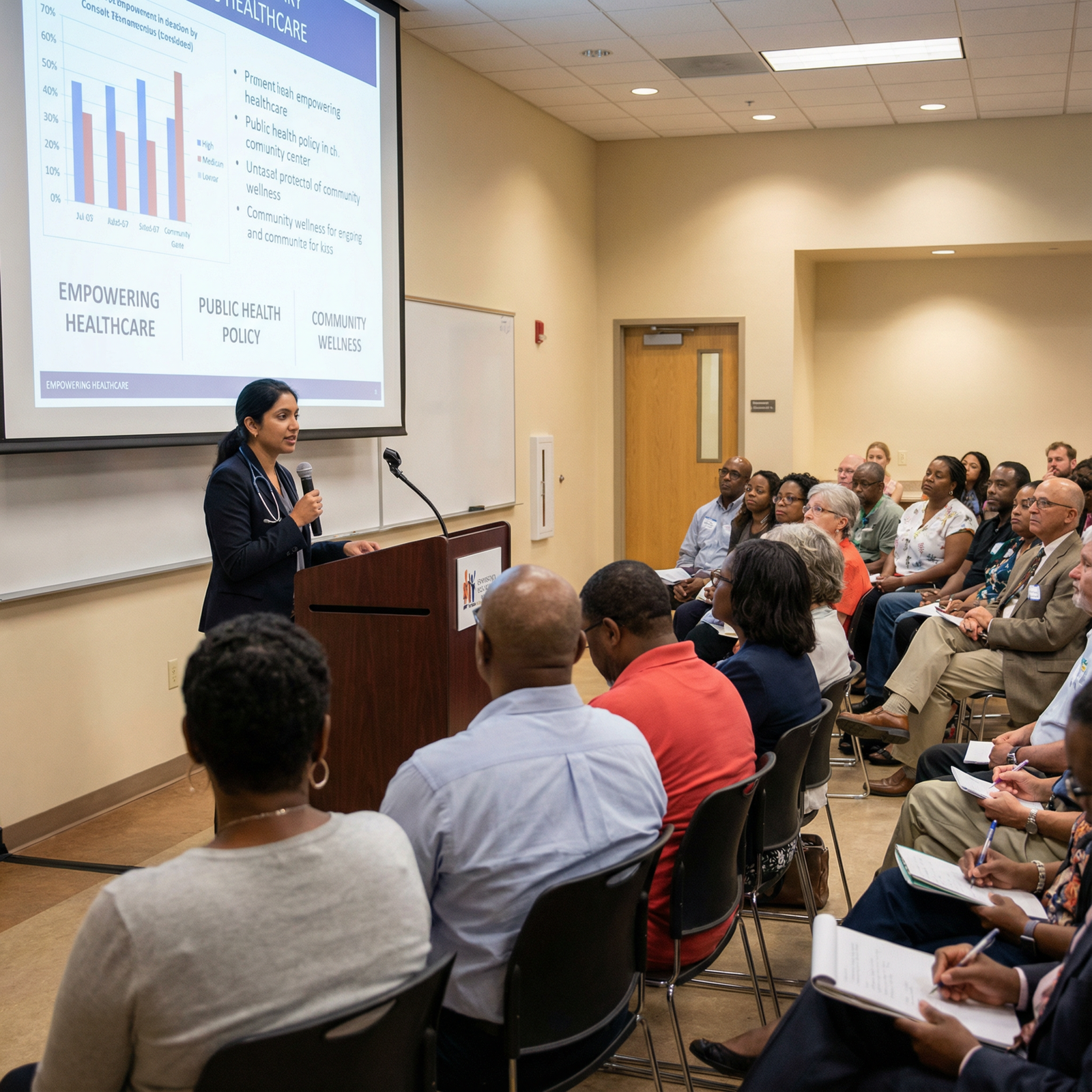 Physician addressing community about health policy changes - Health Advocacy for Empowering Healthcare: How Physicians Can Sh