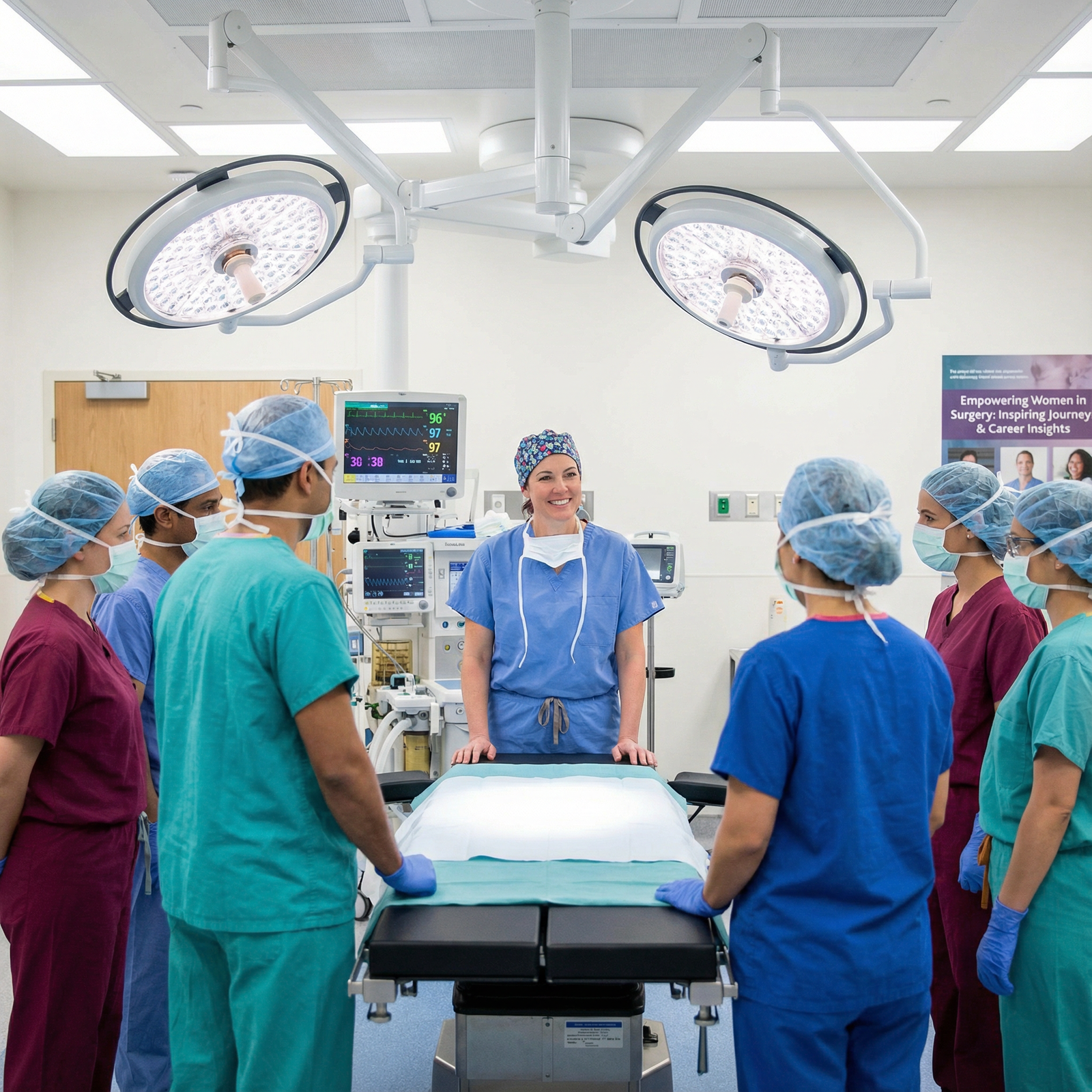 Confident woman surgeon leading diverse operating room team - Women in Surgery for Empowering Women in Surgery: Inspiring Jou