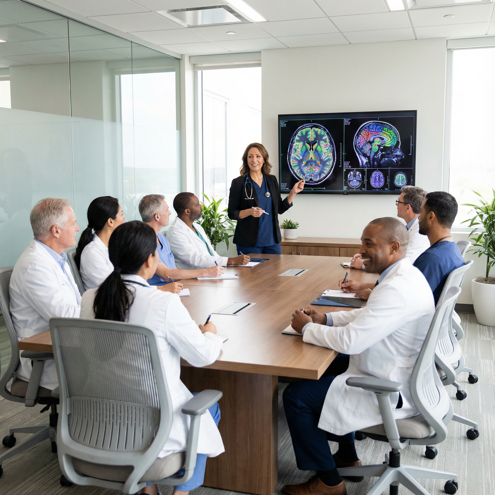 Female physician leading a multidisciplinary medical team meeting - Women in Medicine for Empowering Women in Medicine: Real