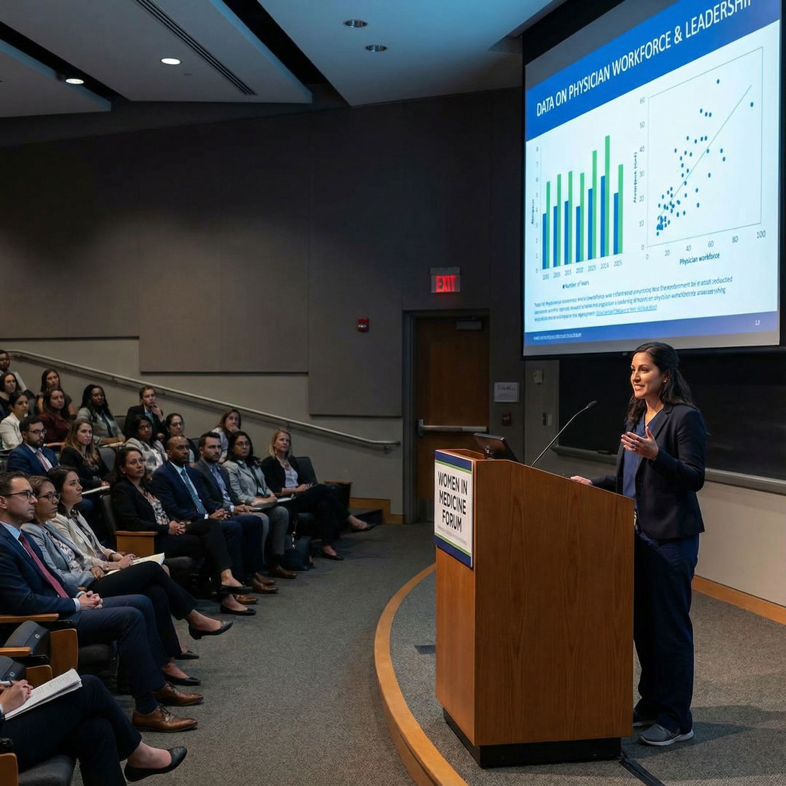 Female physician leader speaking at a medical conference - Women in Medicine for Empowering Female Doctors: Navigating Medica