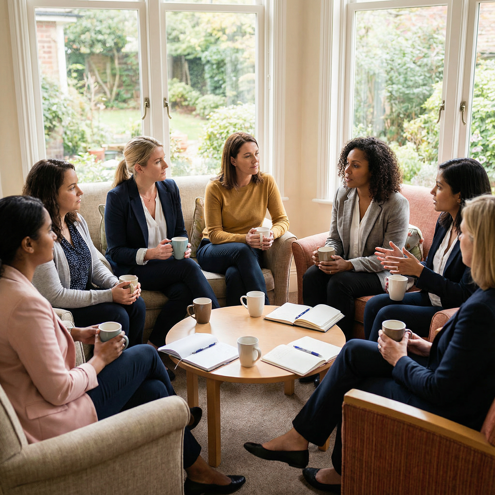 Female physicians in a wellness and peer-support meeting - Female Physicians for Empowering Female Physicians: Overcoming Gen