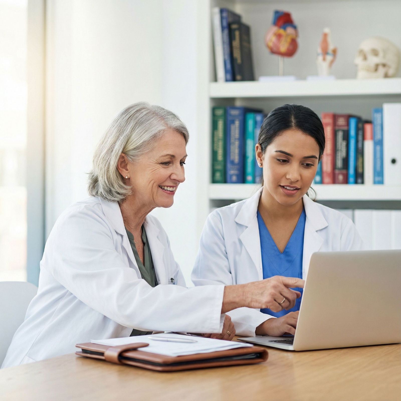 Woman physician mentoring a female medical student - Women in Medicine for Empowering Women in Medicine: Overcoming Gender Bi