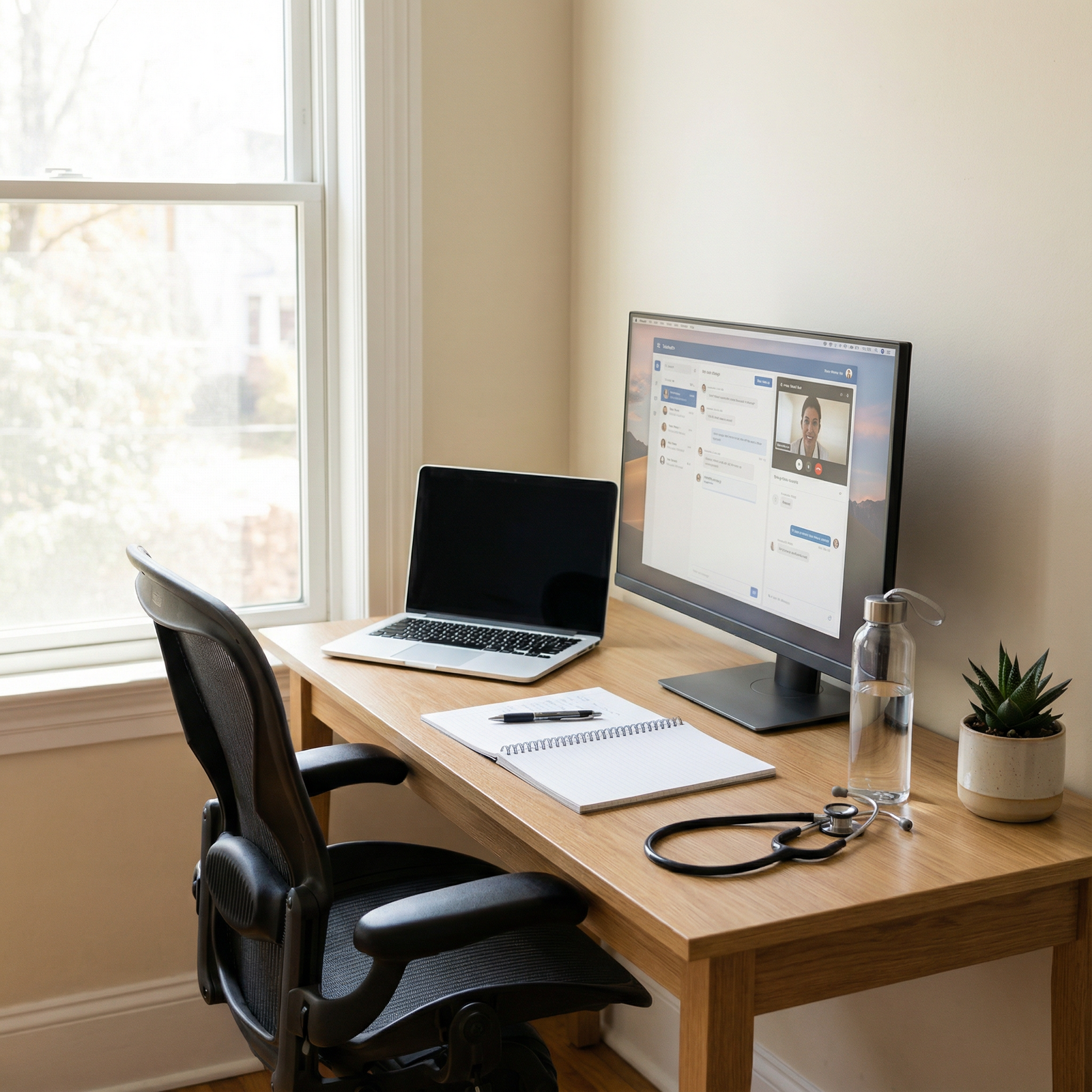 Medical professional organized home workspace - Remote Work for Mastering Work-Life Balance: Essential Tips for Remote Health