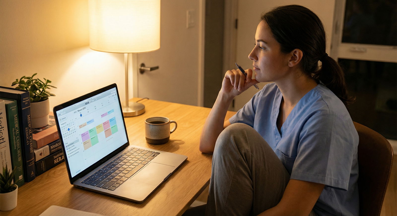 Resident physician reflecting on workload and work-life balance Resident physician reflecting on workload and work-life balance - Burnout Prevention for Essential Strategies for Burnout Pre