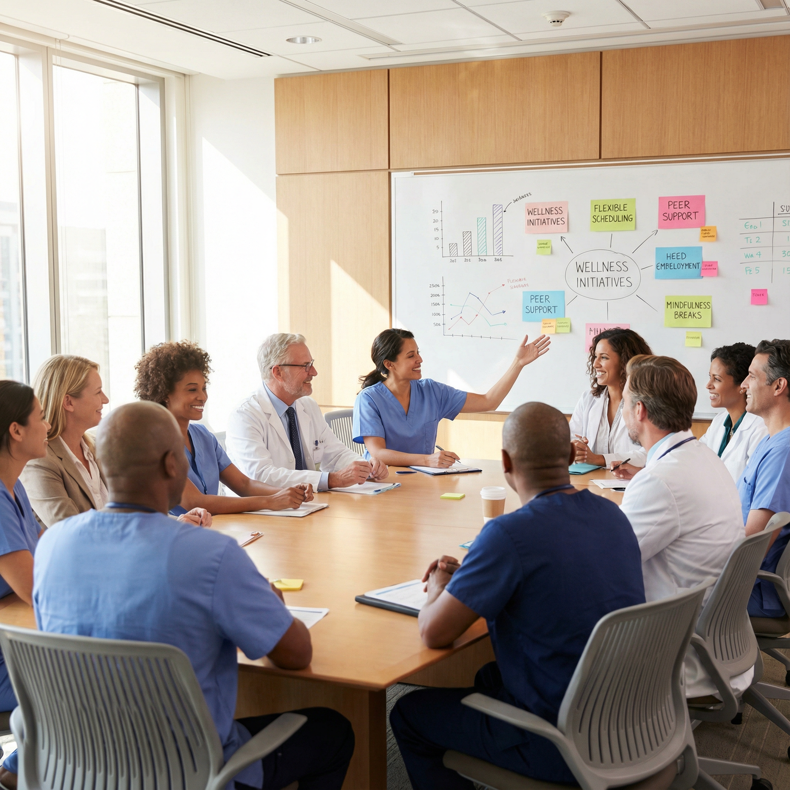 Healthcare team meeting on wellness and work-life initiatives - Work-Life Balance for Essential Work-Life Balance Strategies