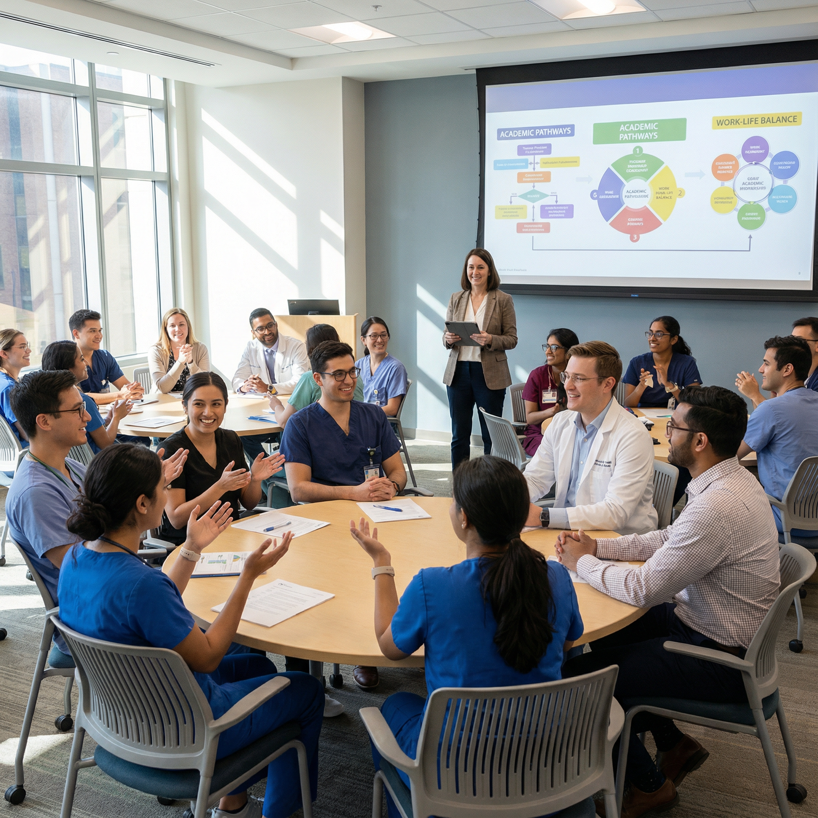 Academic physicians in a wellness and career development workshop - Academic Medicine for Reviving Passion for Academic Medic