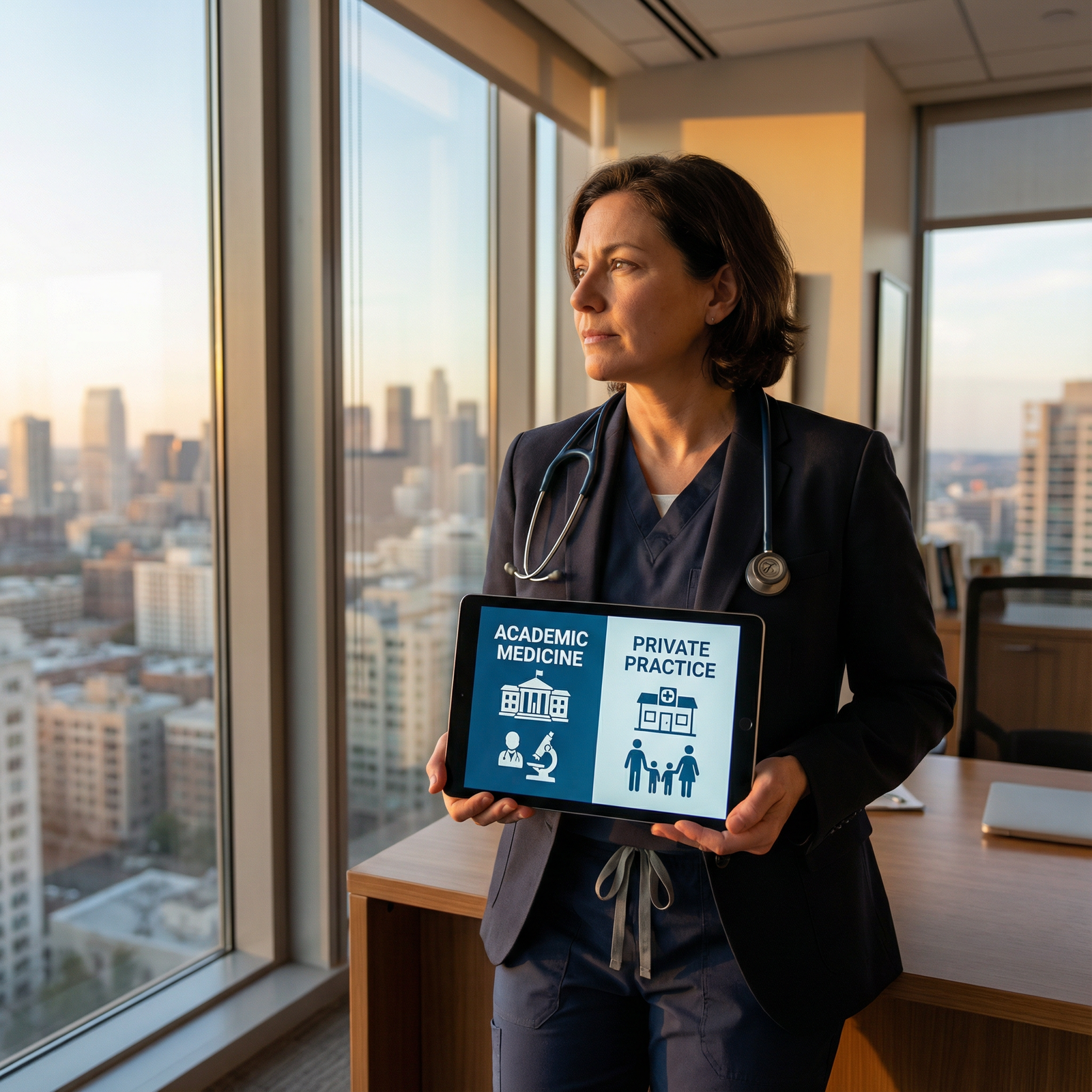 Physician balancing career options and lifestyle priorities - medical career for Navigating Your Medical Career: Academic vs.