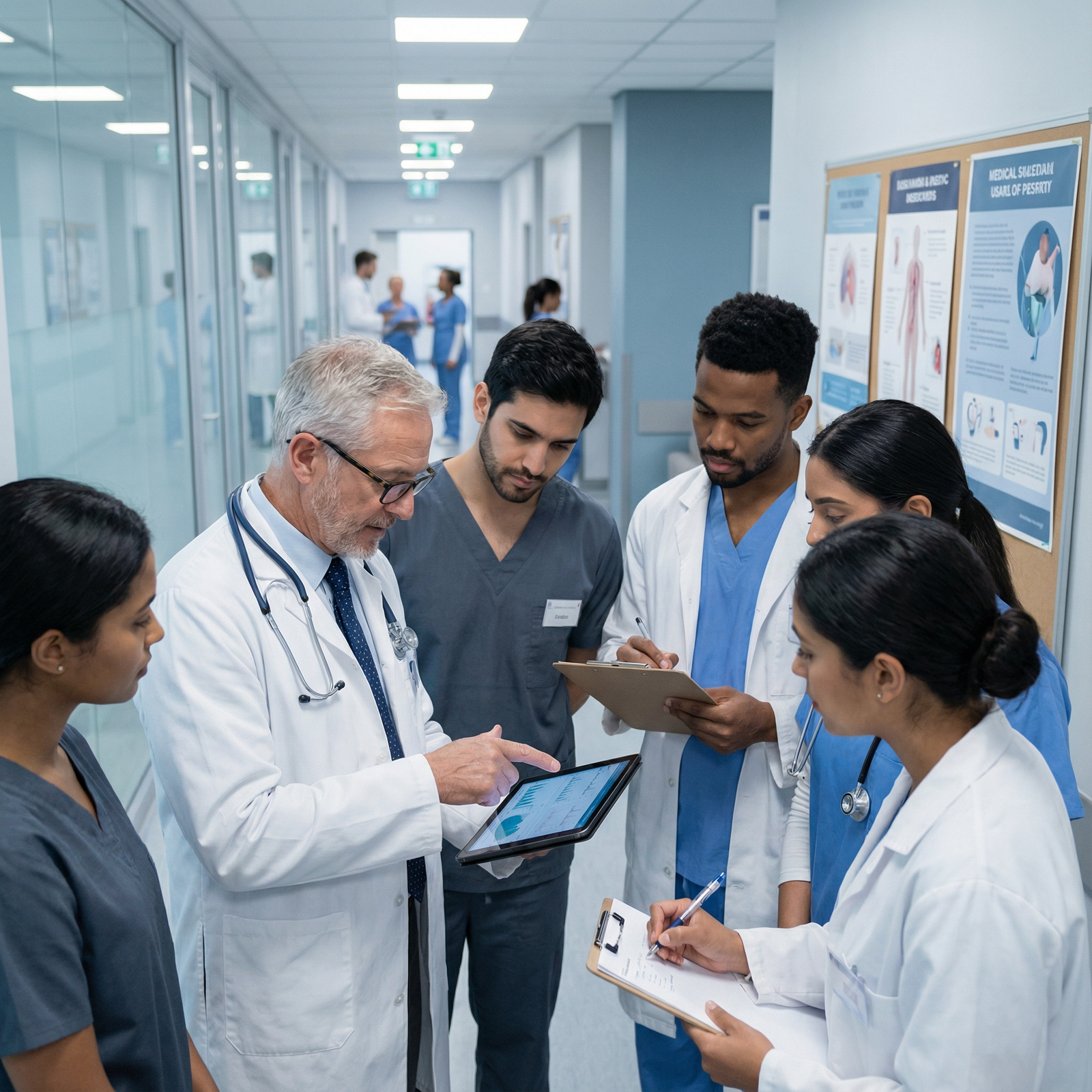 Physician teaching residents on hospital ward rounds - Career in Medicine for Navigating Your Medical Career: Academic Medici