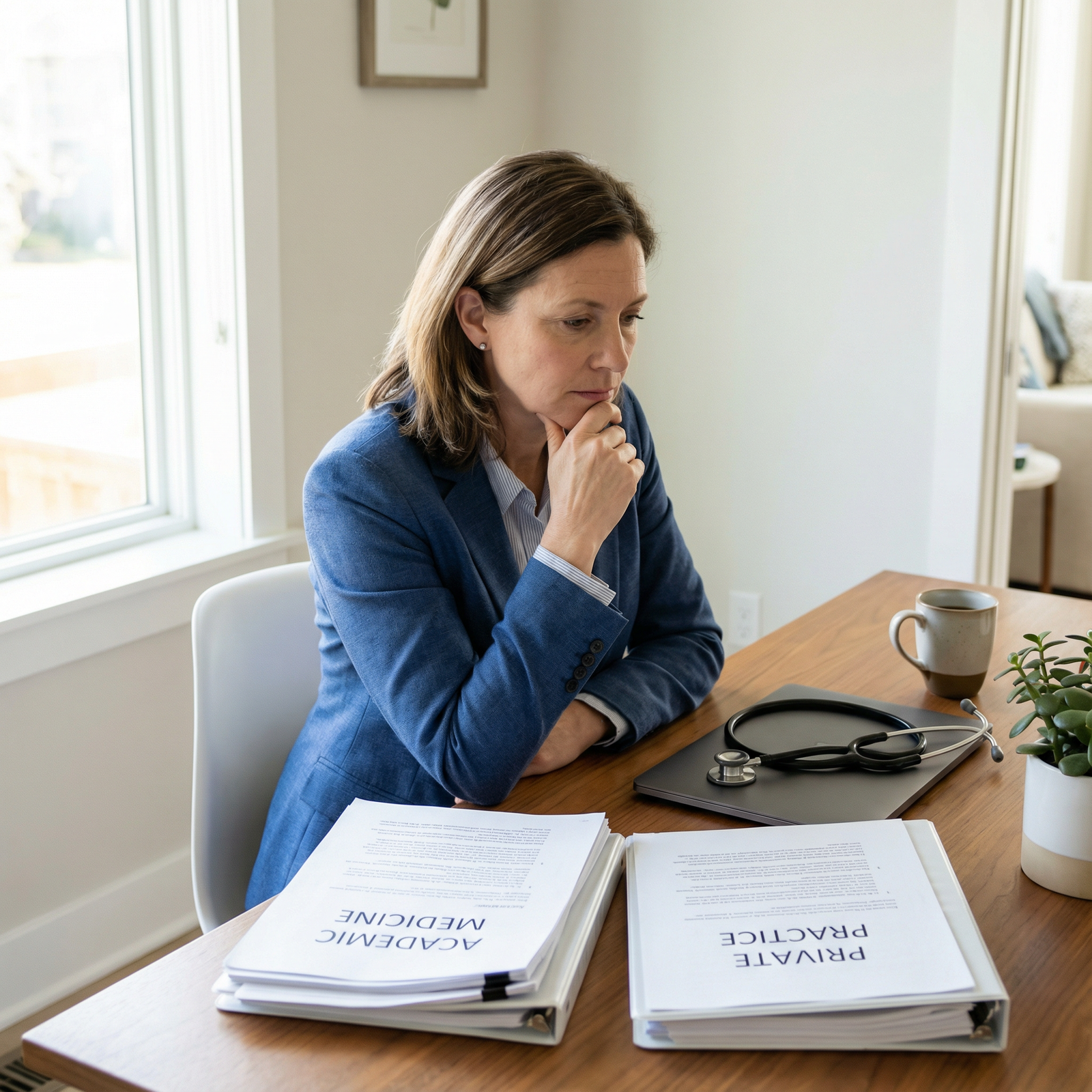 Physician weighing academic and private practice career options - Career in Medicine for Navigating Your Medical Career: Acad