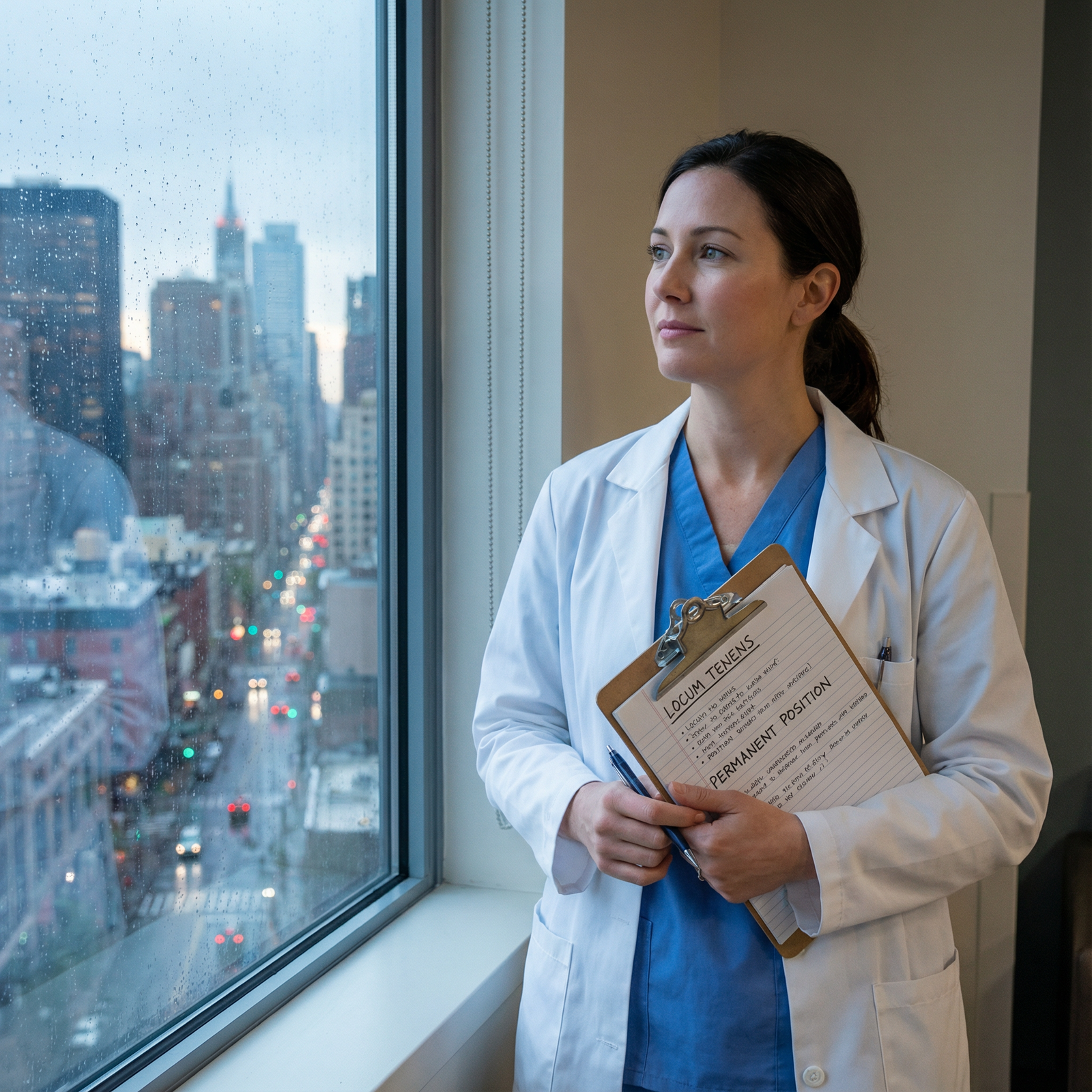 Physician reflecting on career path options - Healthcare Careers for Exploring Medical Career Paths: Locum Tenens vs. Permane