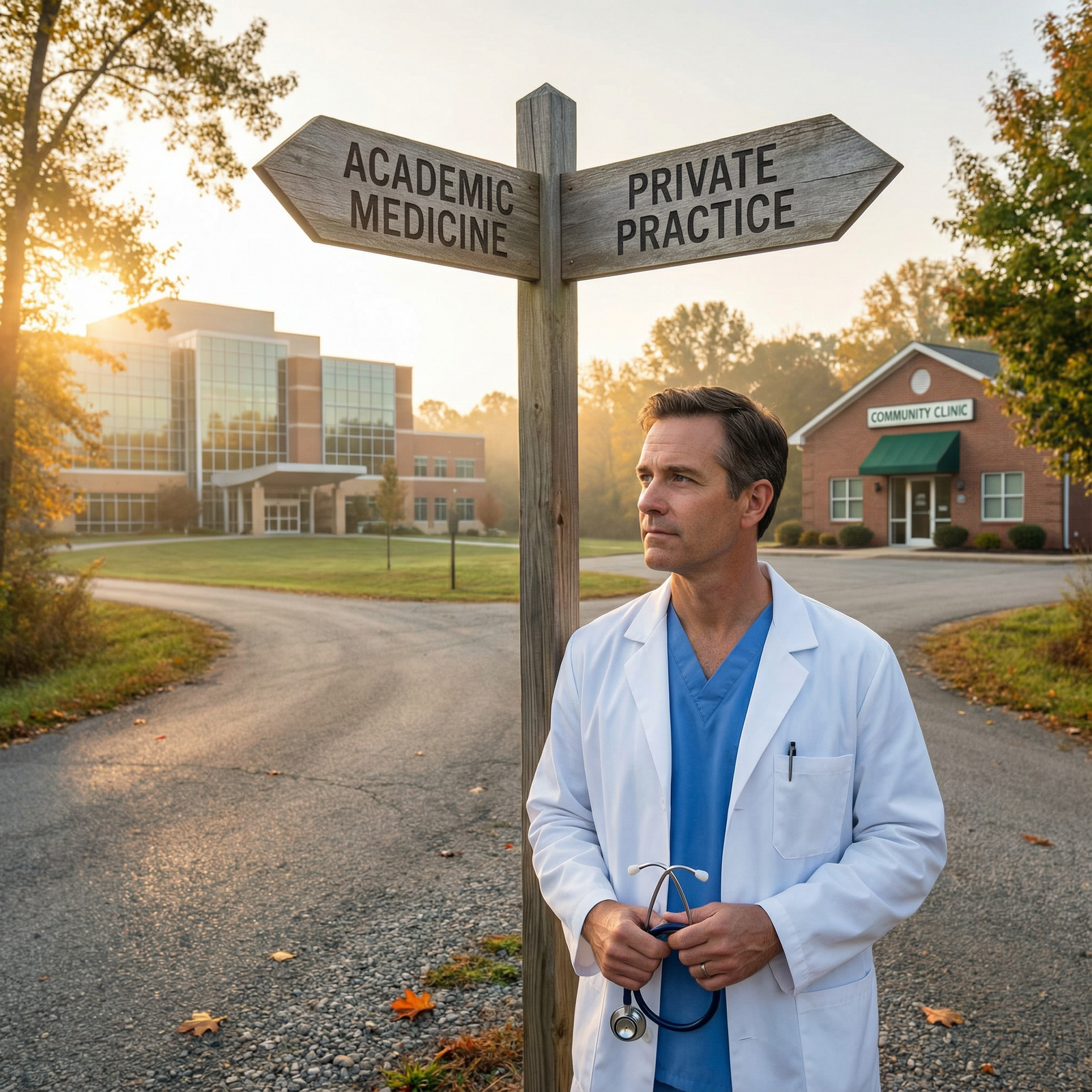 Physician weighing academic medicine versus private practice career paths - Earnings Comparison for Exploring Earnings: Acade