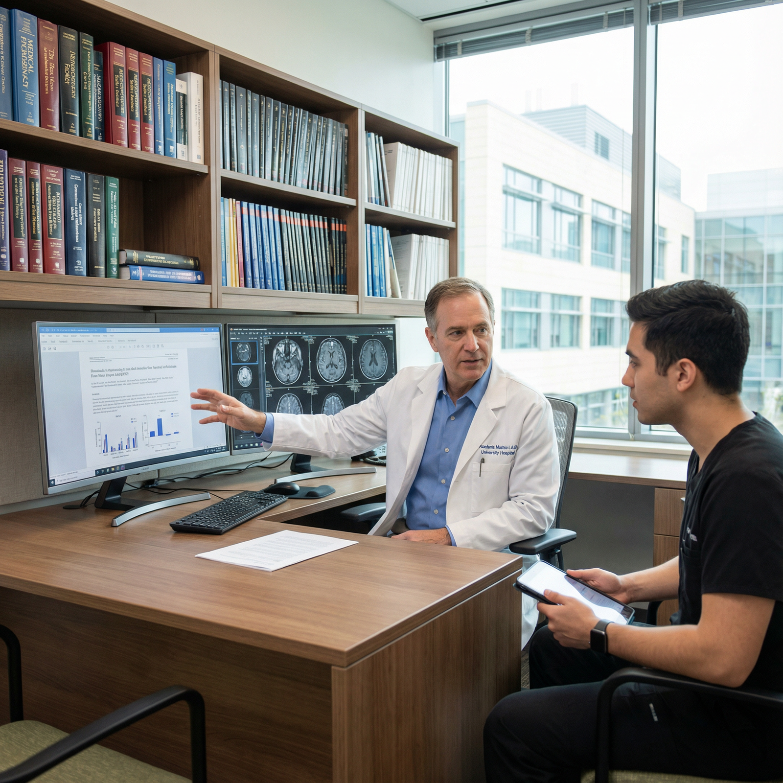 Physician balancing research, teaching, and clinical duties in academic medicine Physician balancing research, teaching, and clinical duties in academic medicine - Future of Medicine for Navigating the Futu