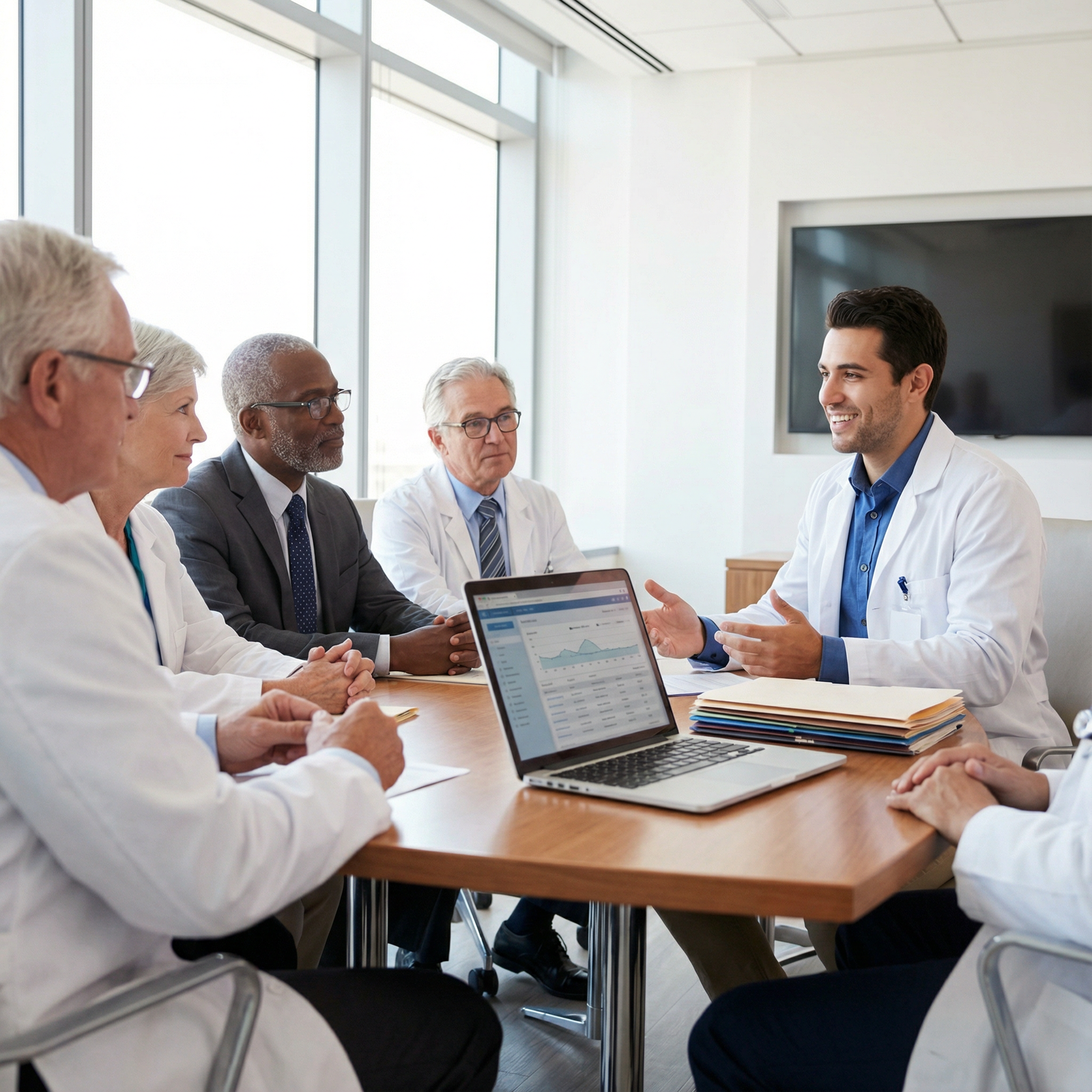 Panel interview with new doctor discussing clinical case - Medical Careers for Essential Interview Strategies for New Doctors