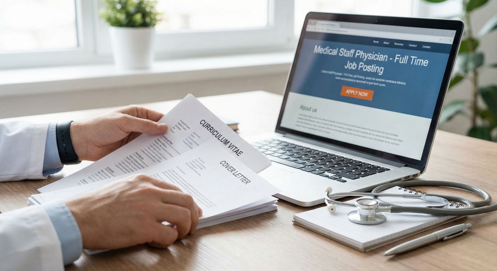 Medical CV and cover letter tailored for a physician job application - Job Search for Top 10 Job Search Strategies for New Ph