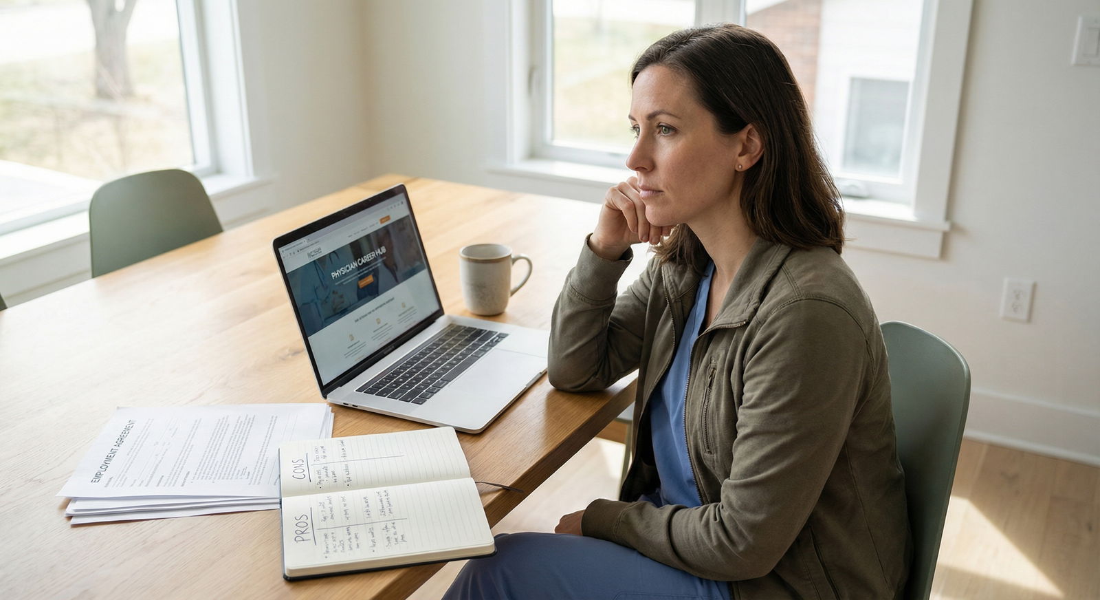 Resident physician reviewing contract options online - Post-Residency Jobs for Essential Online Tools for Post-Residency Phys