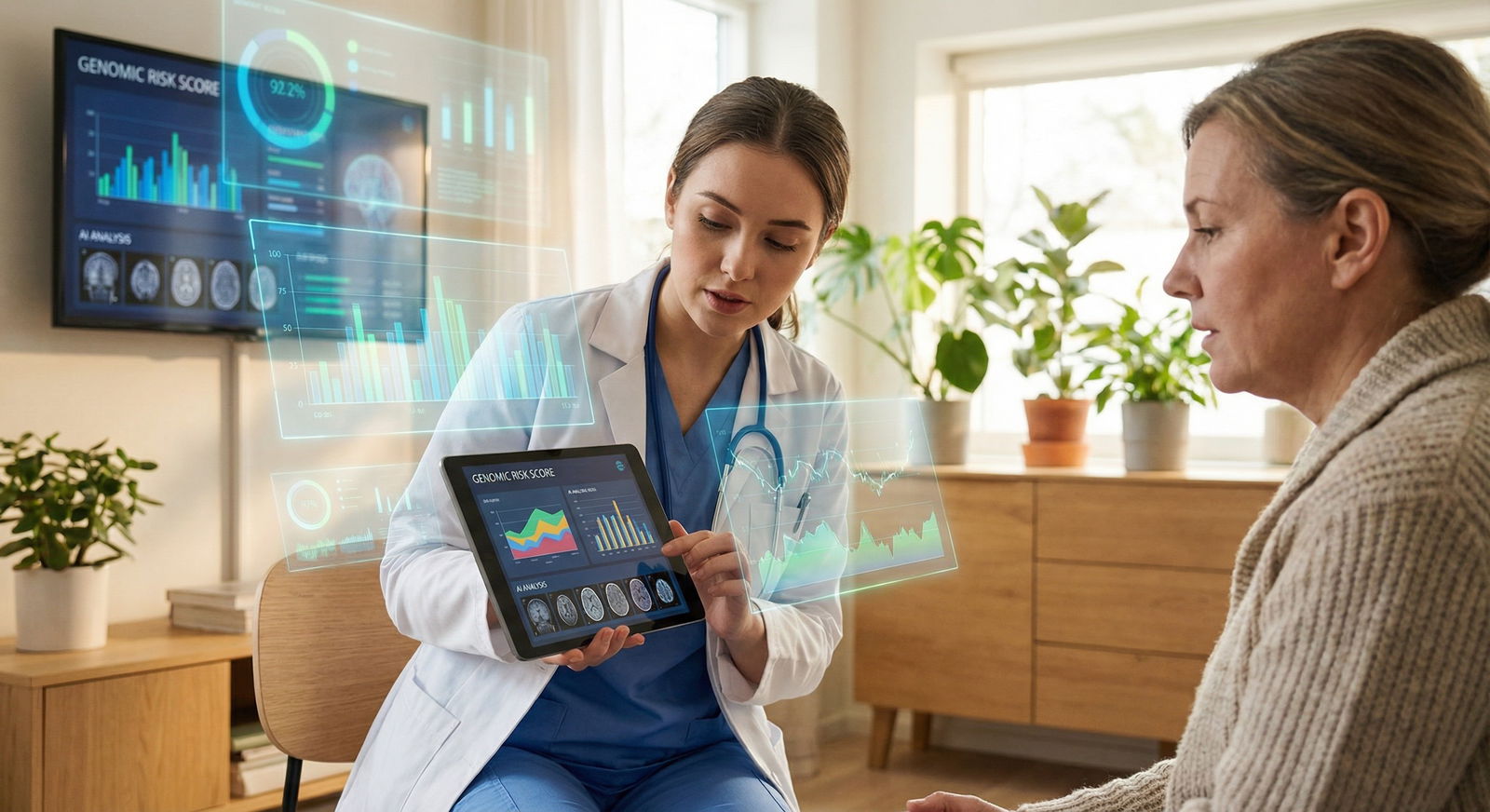 Future physician using AI and genomics in patient-centered diagnostics Future physician using AI and genomics in patient-centered diagnostics - AI in Healthcare for Transforming Diagnostics: The I
