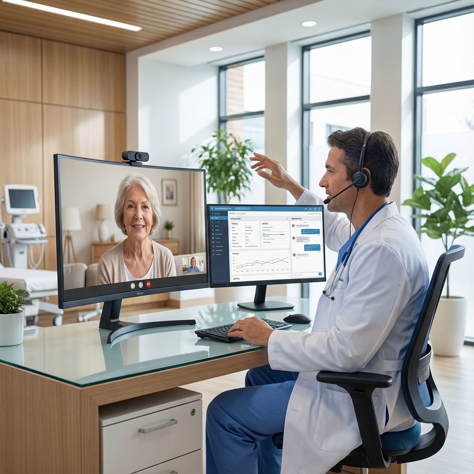 Physician conducting a telemedicine visit with integrated EHR - Healthcare Technology for Elevate Your Medical Practice with