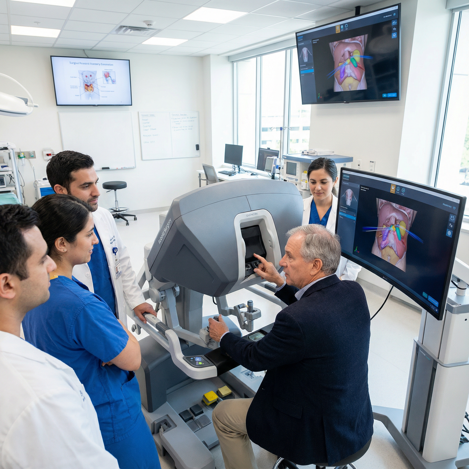 Medical residents learning robotic surgery techniques - Robotic Surgery for Discover the Future of Robotic Surgery: Precision