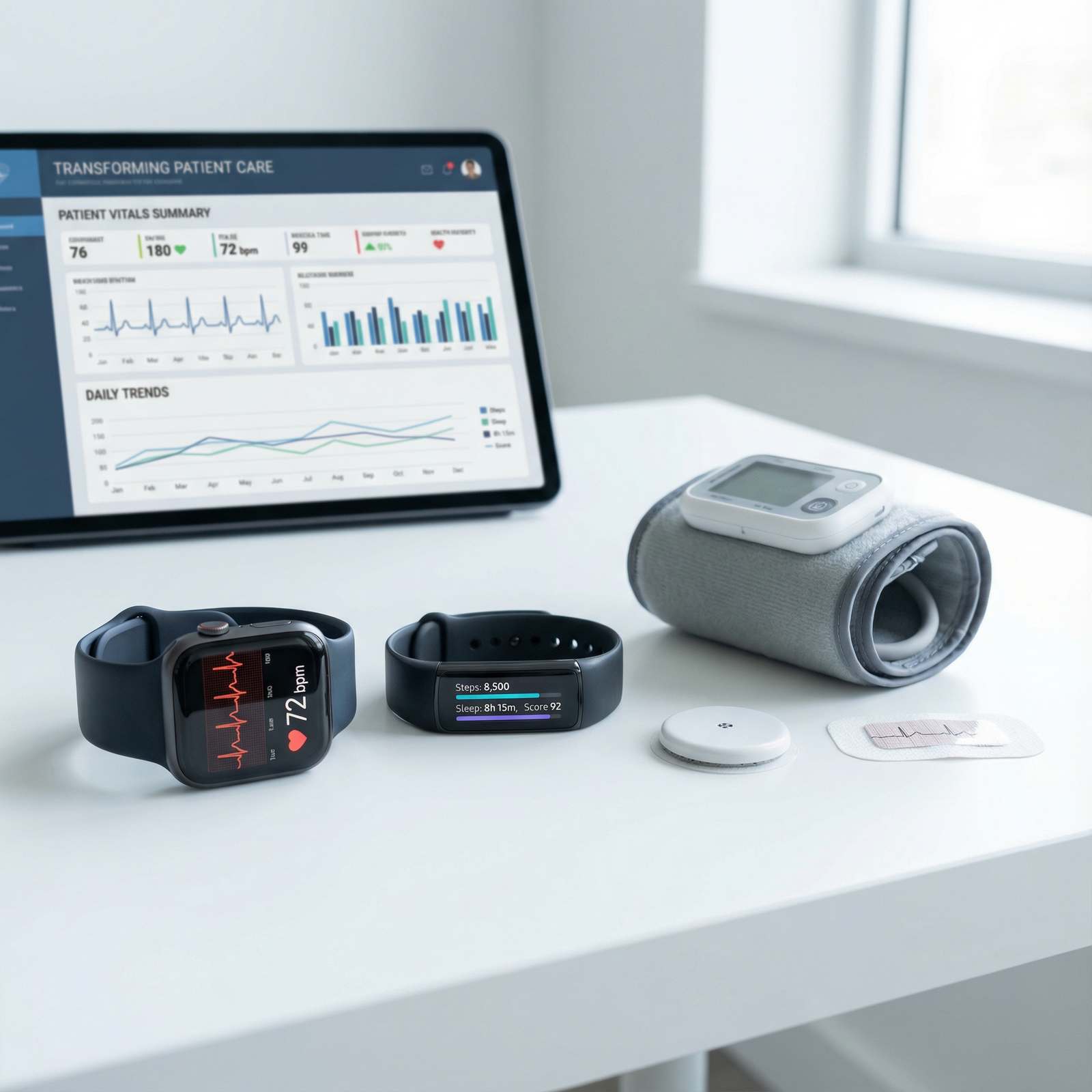 Wearable devices used for continuous health monitoring - Wearable Technology for Transforming Patient Care: The Impact of Wea
