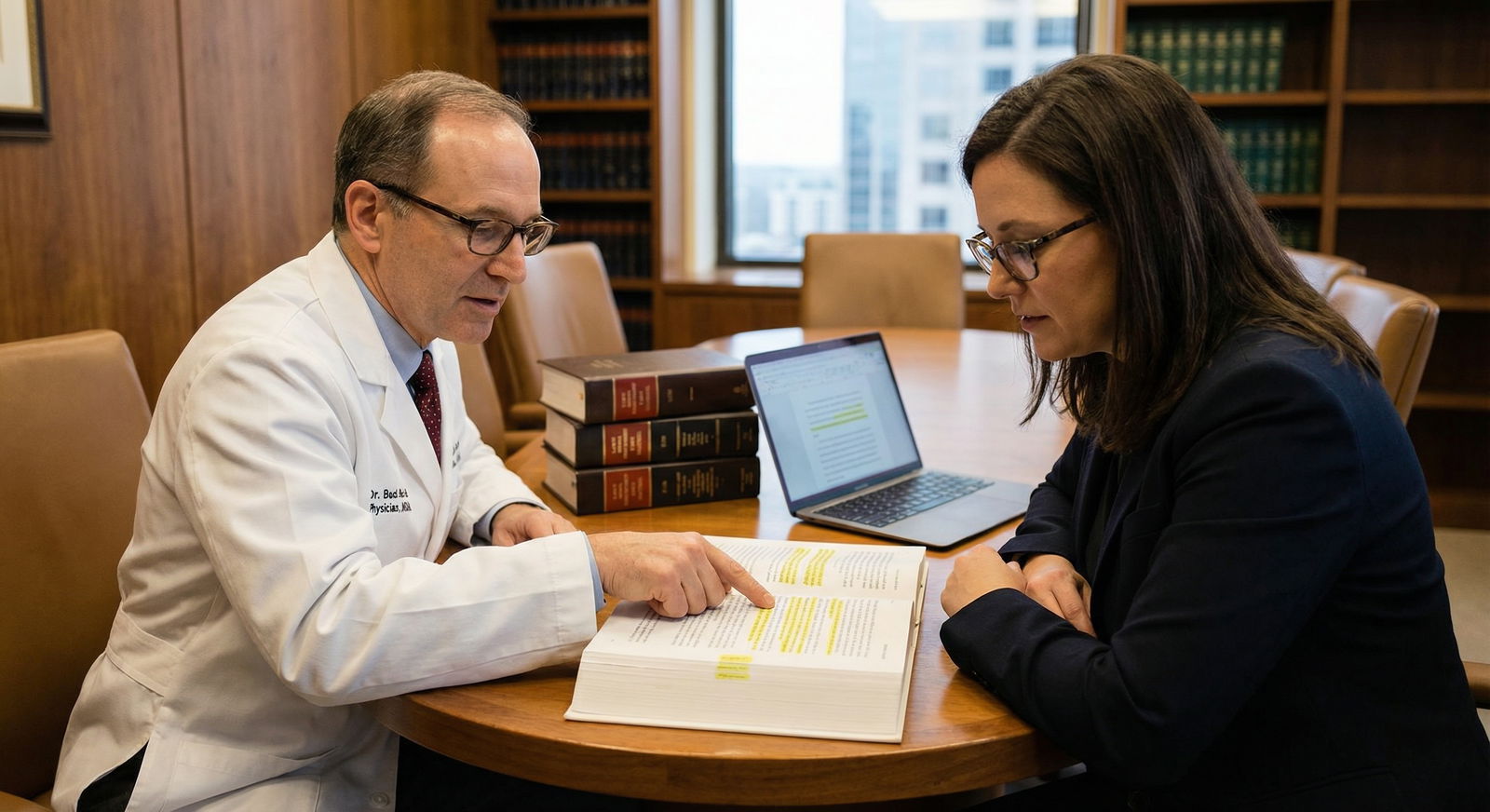 Physician discussing contract terms with legal advisor Physician discussing contract terms with legal advisor - Physician Contracts for Unlocking Non-Salary Benefits: Evaluating Ph