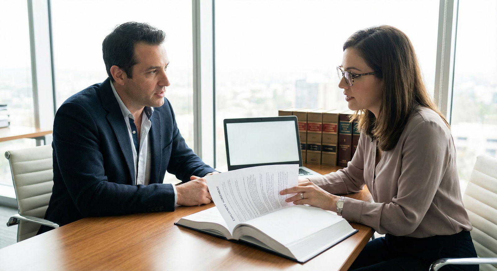 Physician discussing contract details with attorney - Physician Contracts for Mastering Physician Contracts: Essential Negoti