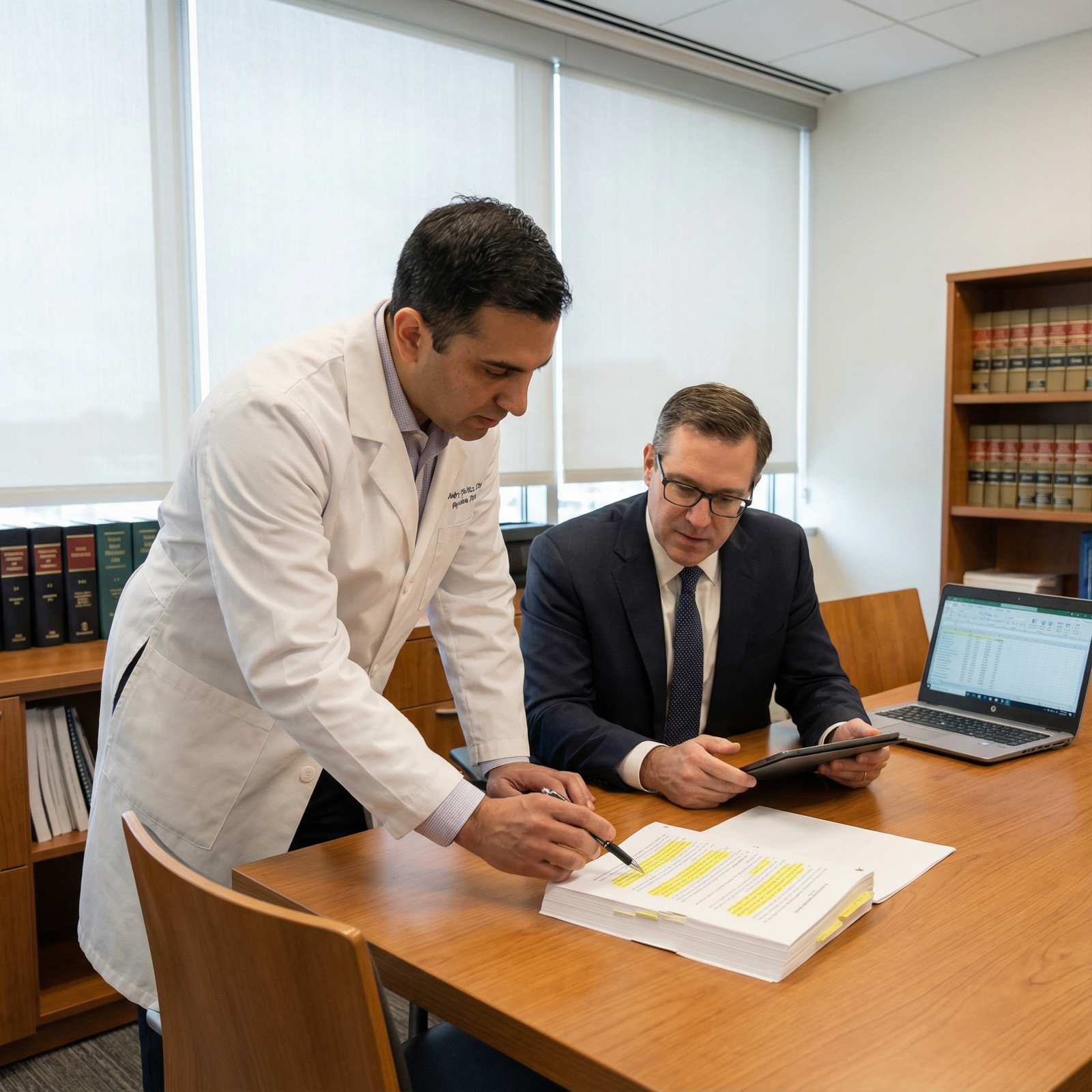 Physician discussing contract terms with healthcare attorney Physician discussing contract terms with healthcare attorney - Physician Contracts for Mastering Your Physician Contract: Ess