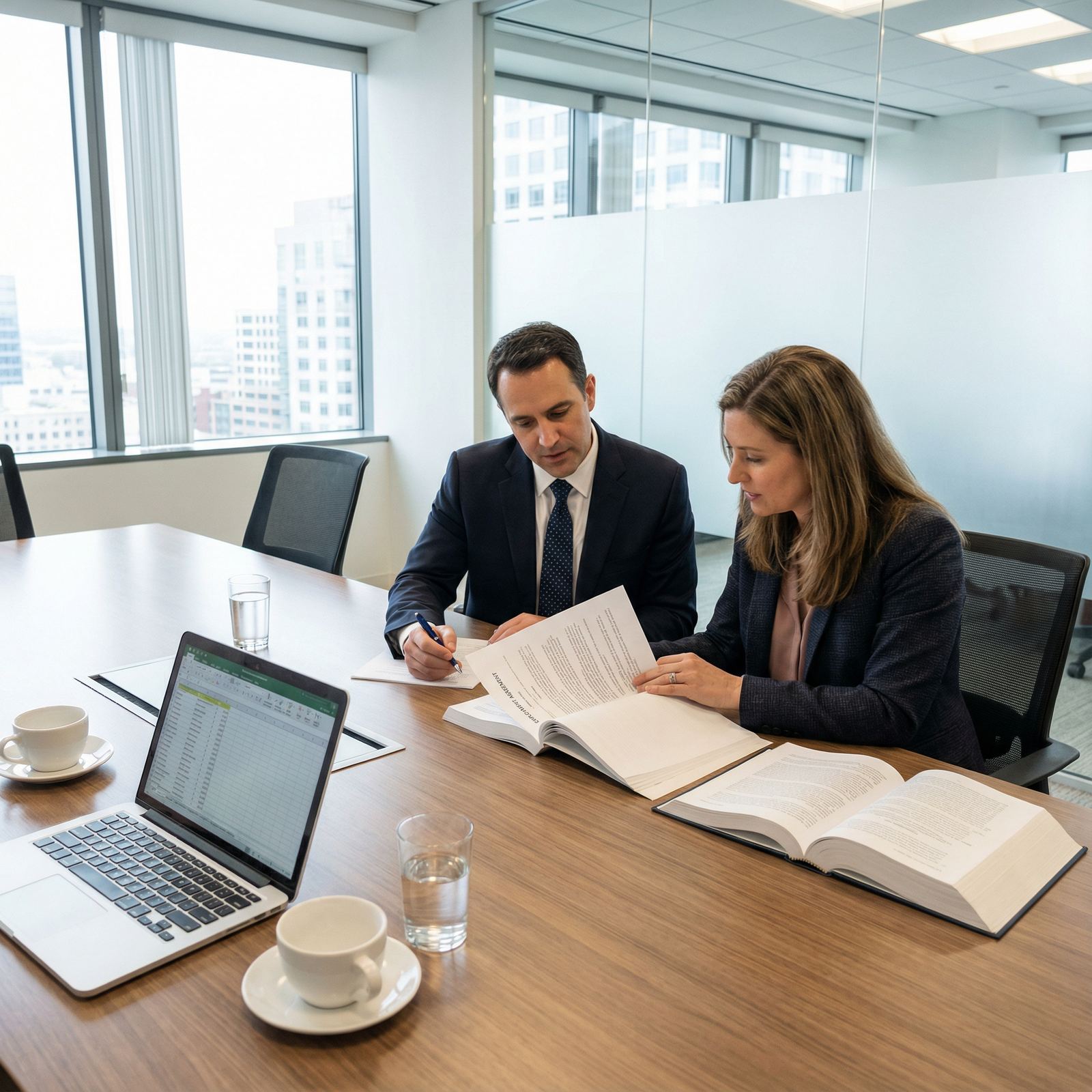 Physician reviewing contract with legal advisor - Salary Transparency for Mastering Salary Transparency: Secure the Best Phys