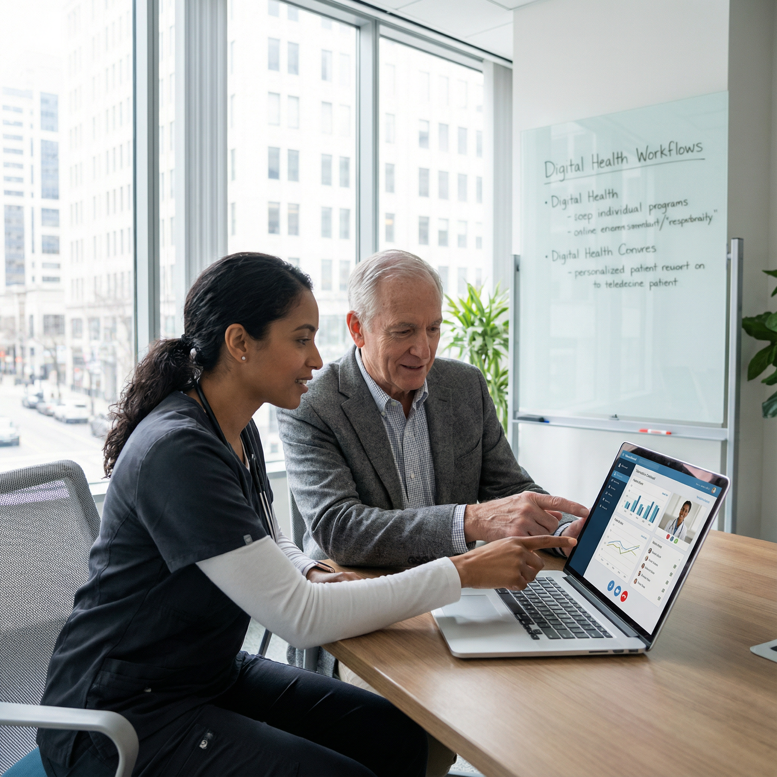 Medical resident learning telemedicine skills with mentor - Telemedicine for Unlocking Future Healthcare Careers: Telemedicin