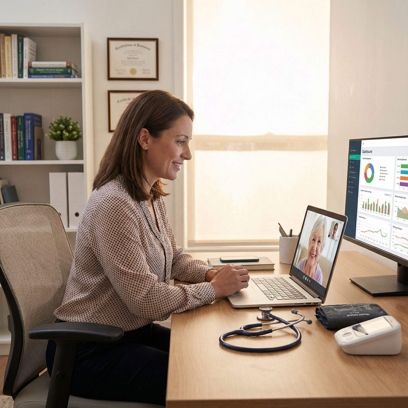 Physician conducting follow-up telemedicine visit with engaged patient - Telemedicine for Elevate Your Healthcare Career with