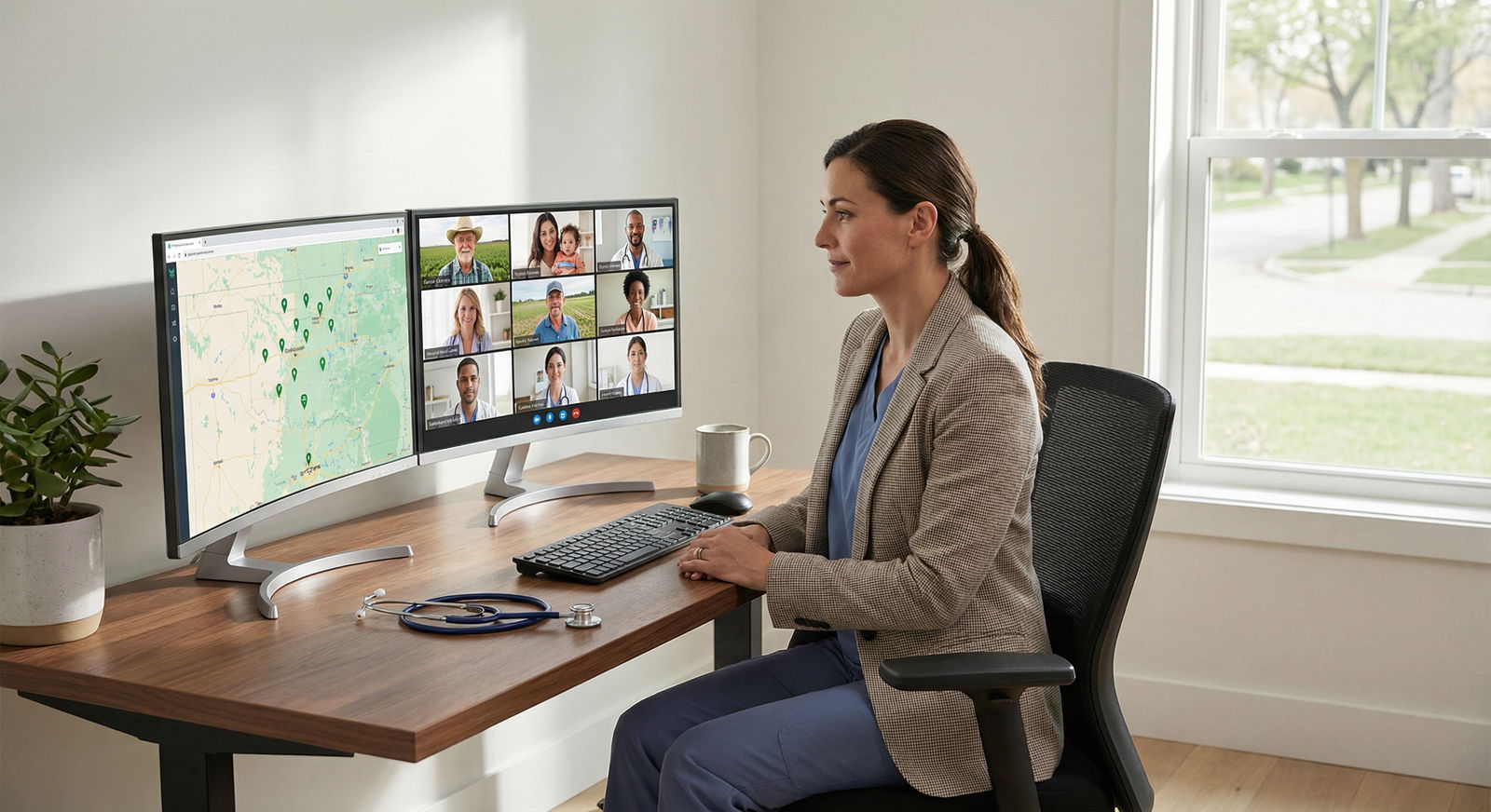 Telemedicine specialist consulting patients across multiple rural regions - Telemedicine for Top 5 Reasons to Pursue a Teleme