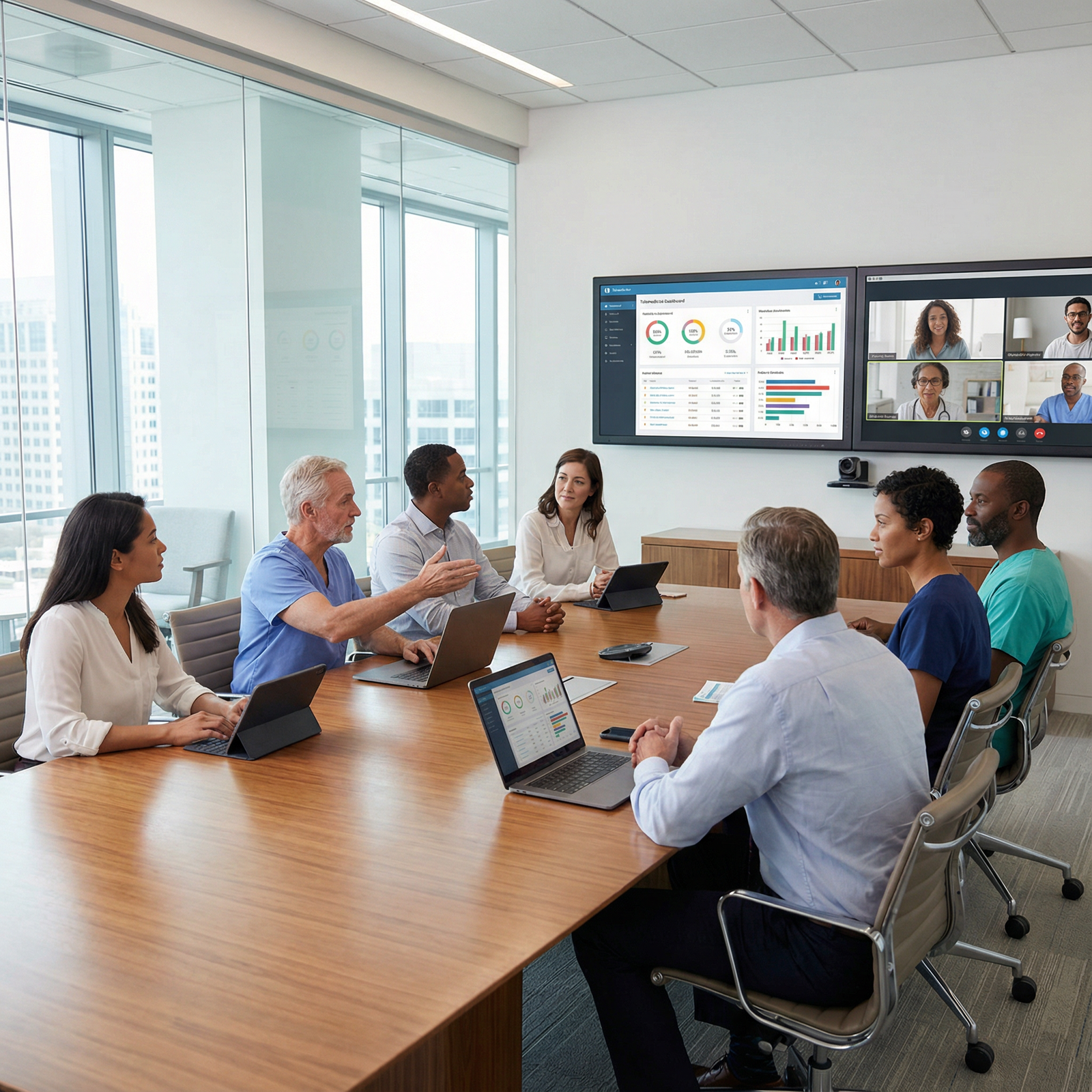 Team of clinicians and technologists collaborating on telemedicine innovation - Telemedicine for Top 5 Reasons to Pursue a Te