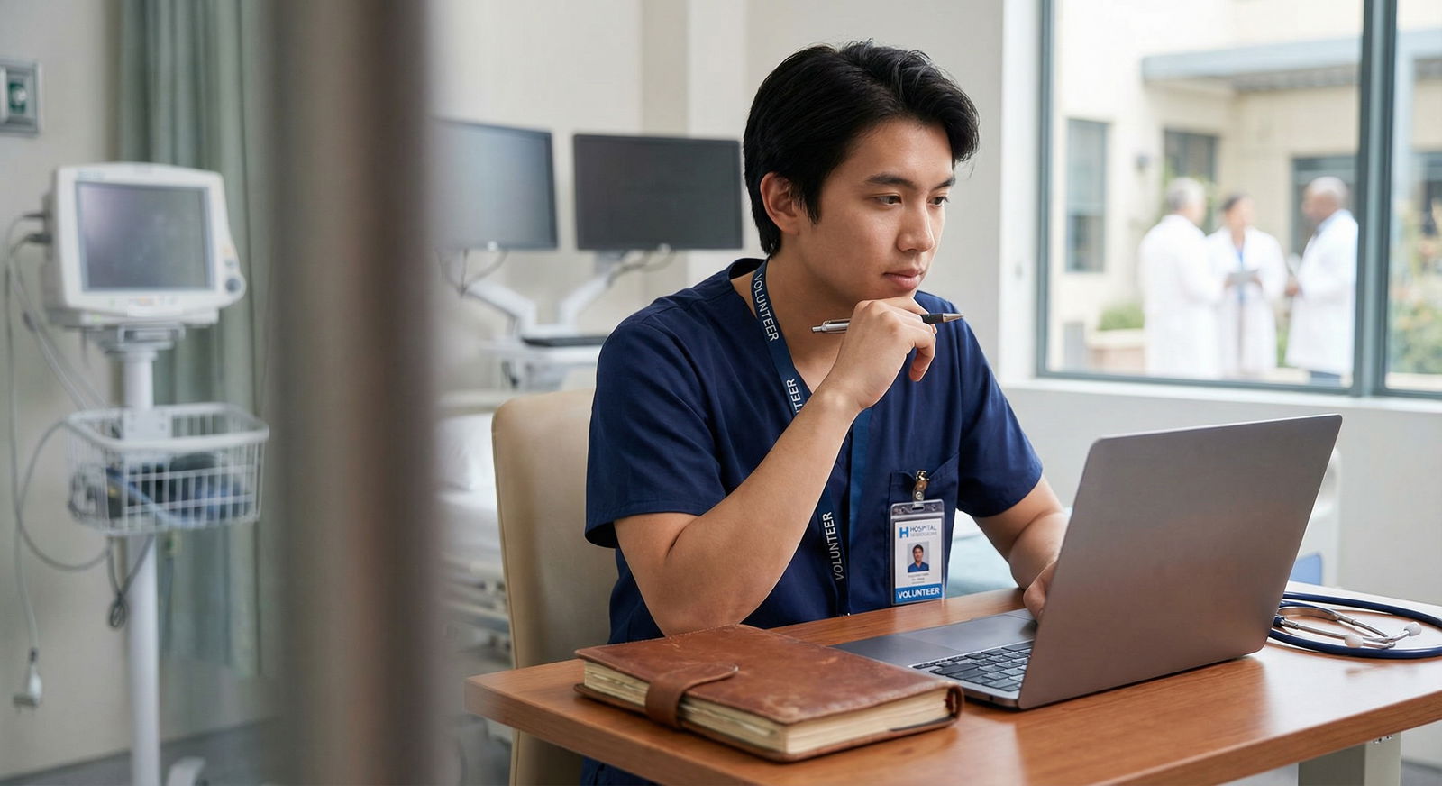 Medical student reflecting on clinical volunteering experiences - Clinical Volunteering for Maximize Your Medical School Prep