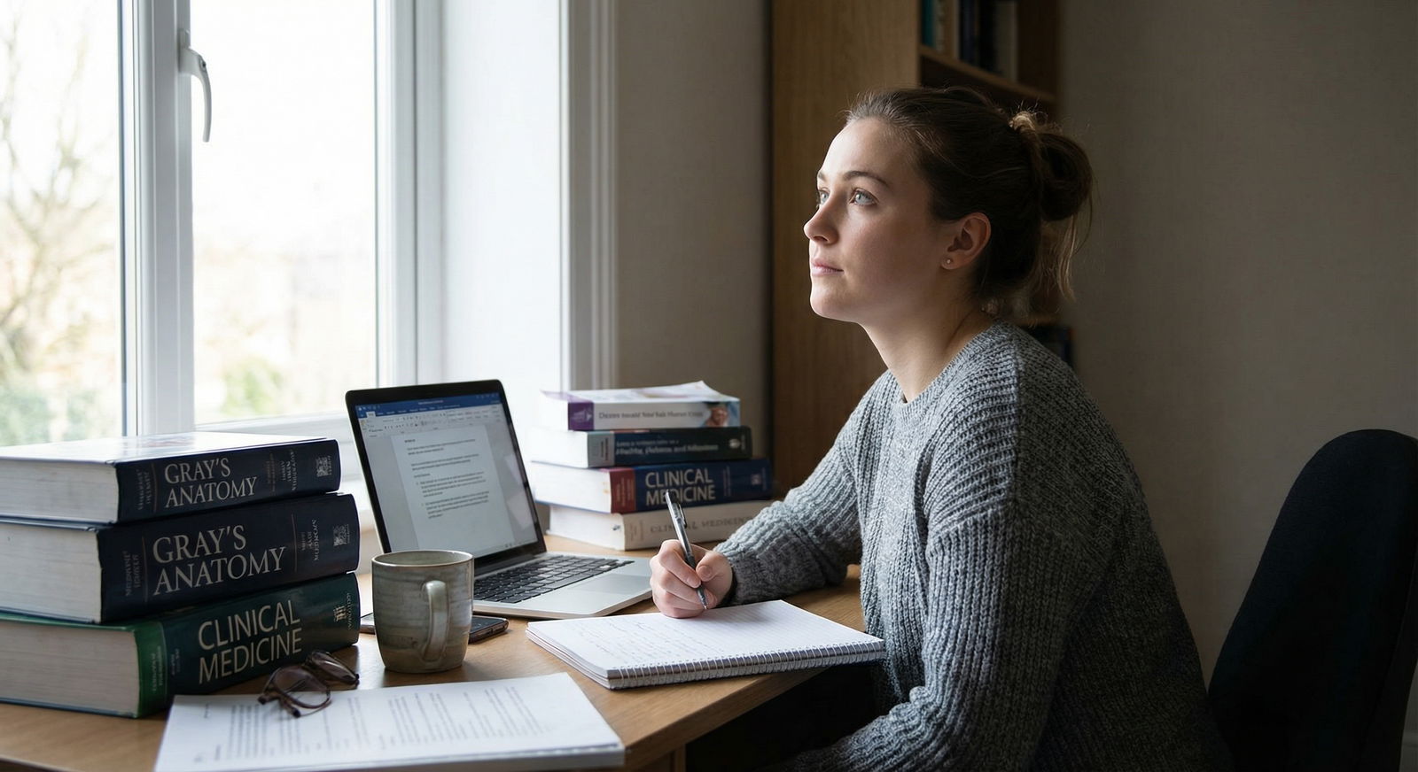 Premed student reflecting on clinical volunteering for medical school applications - Clinical Volunteering for Maximize Your